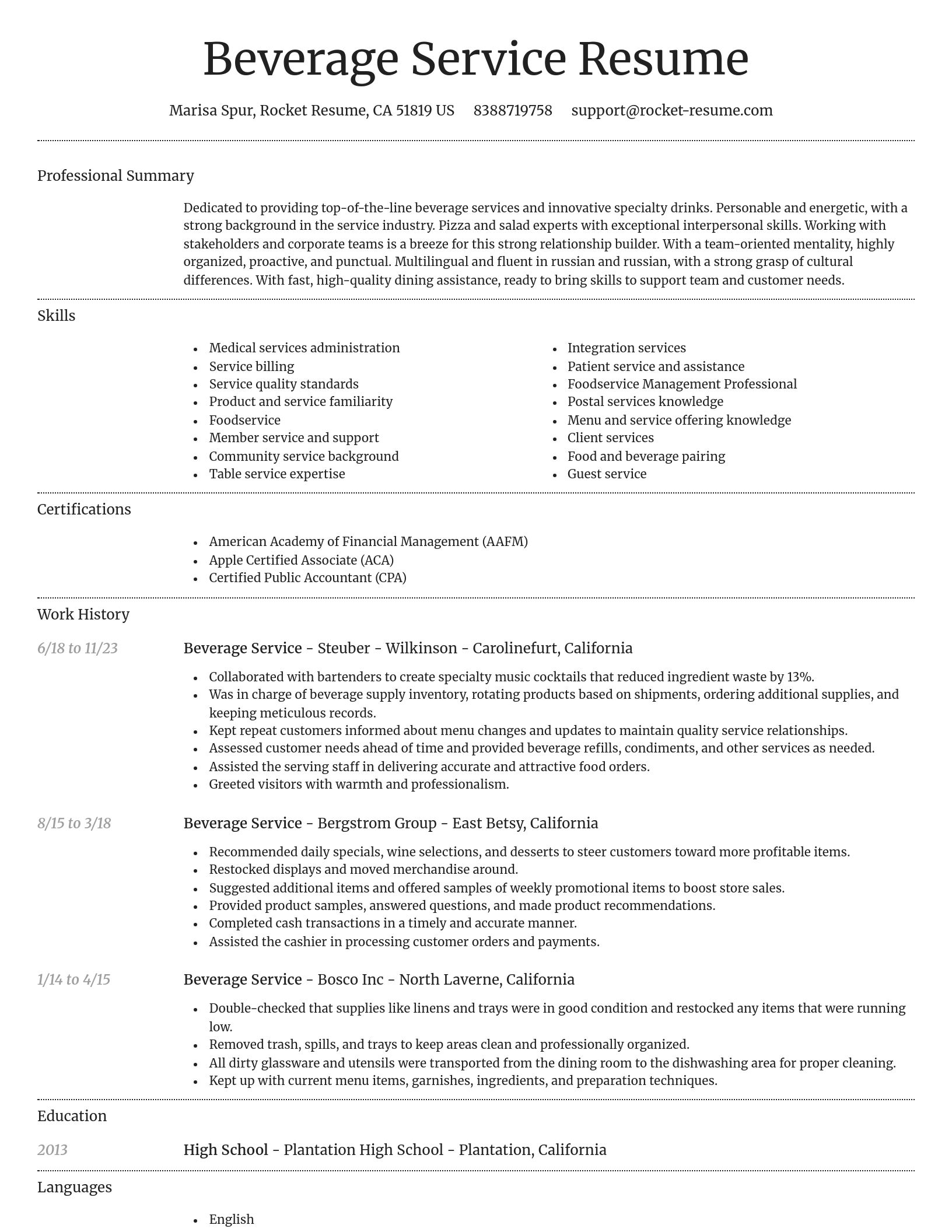 Dignified resume template