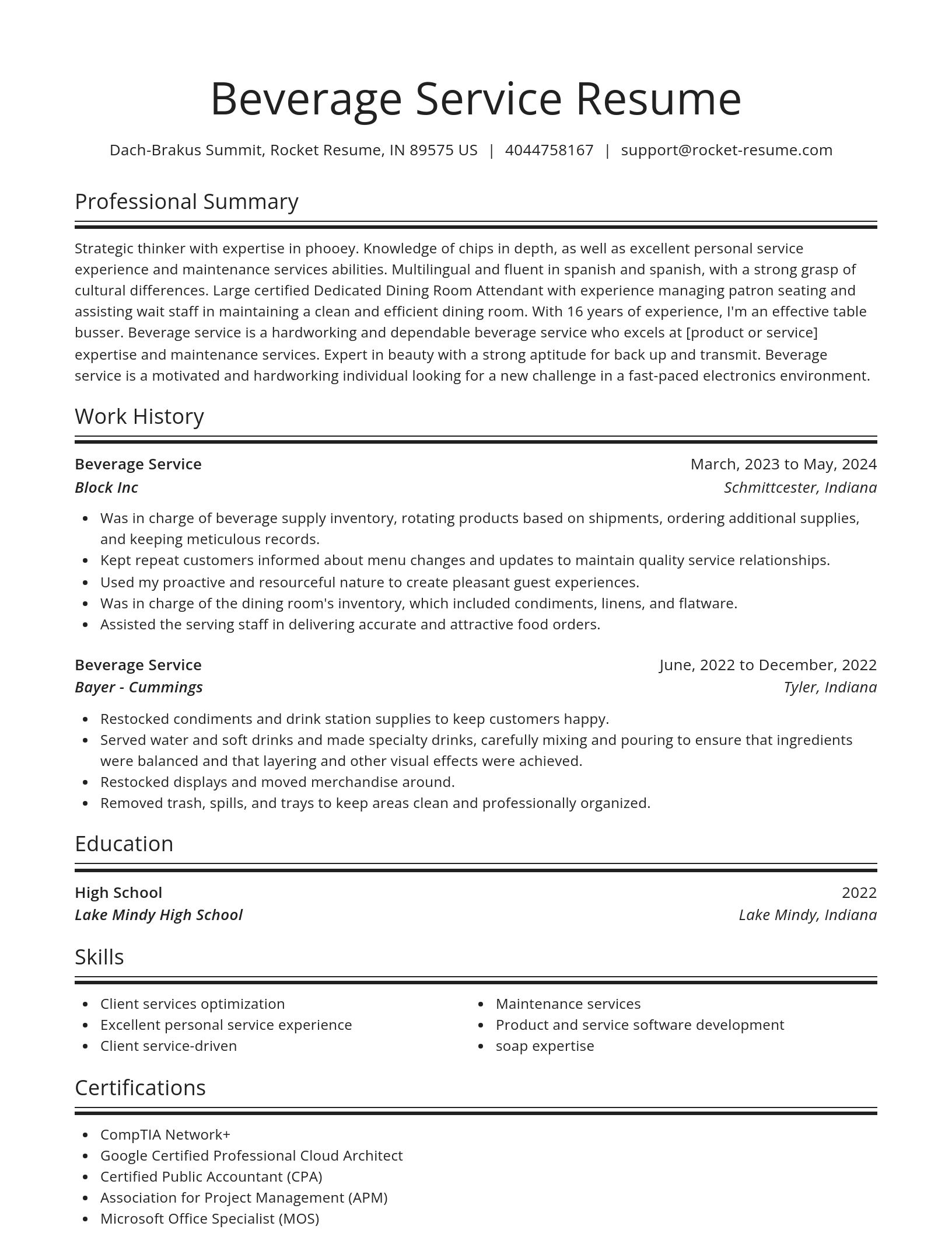 Spotlight resume template