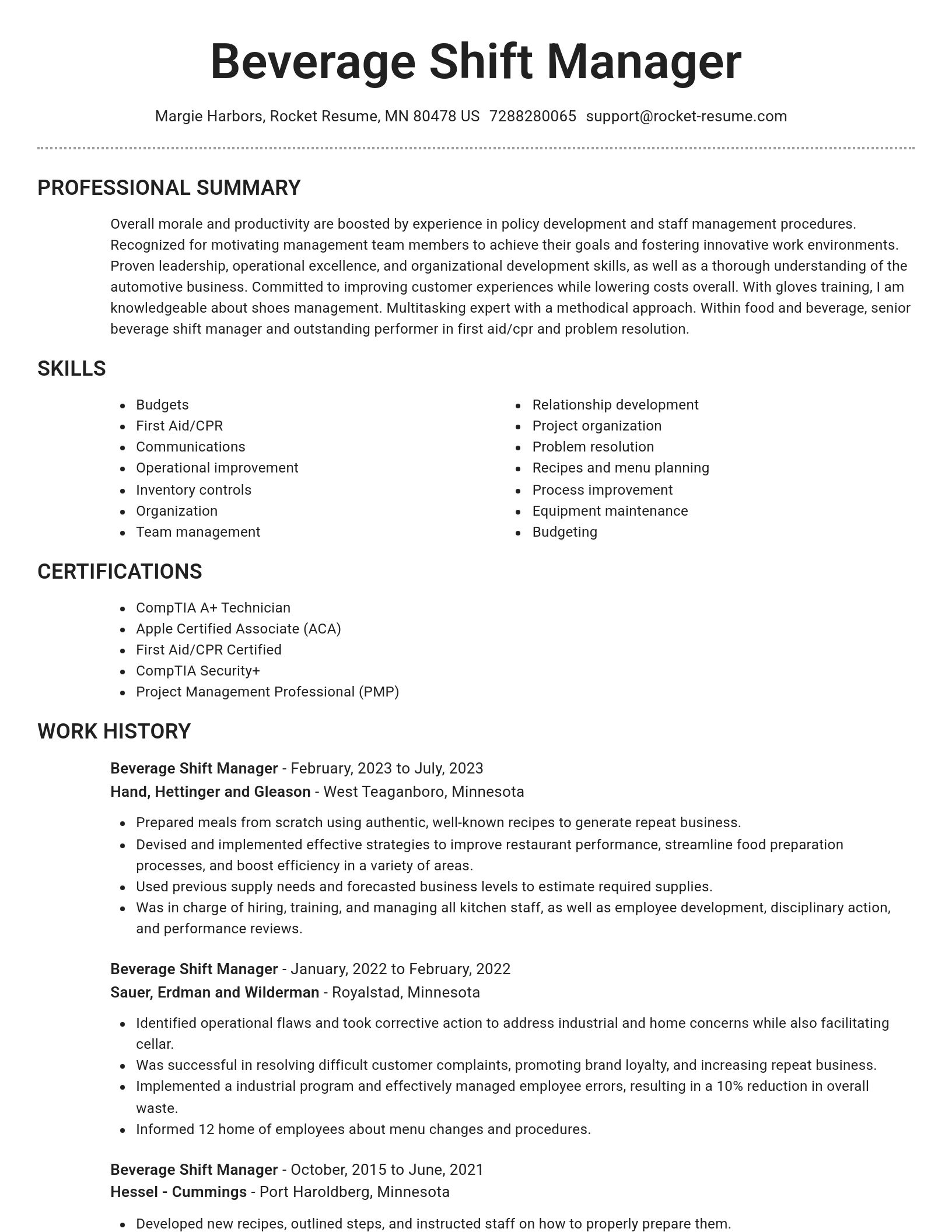Brilliant resume template