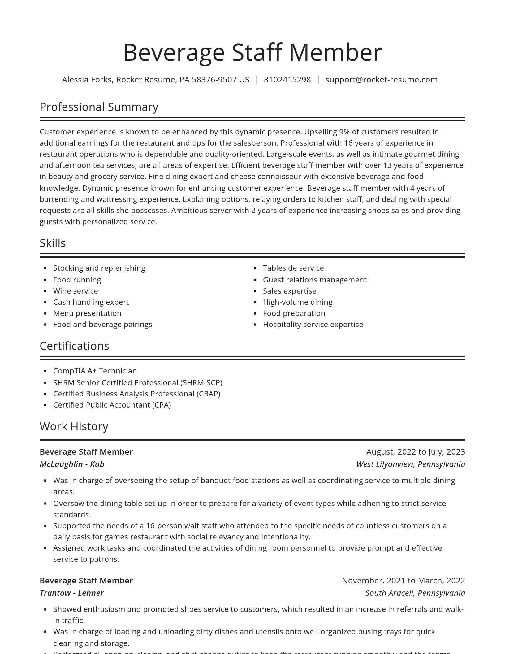 Spotlight resume template