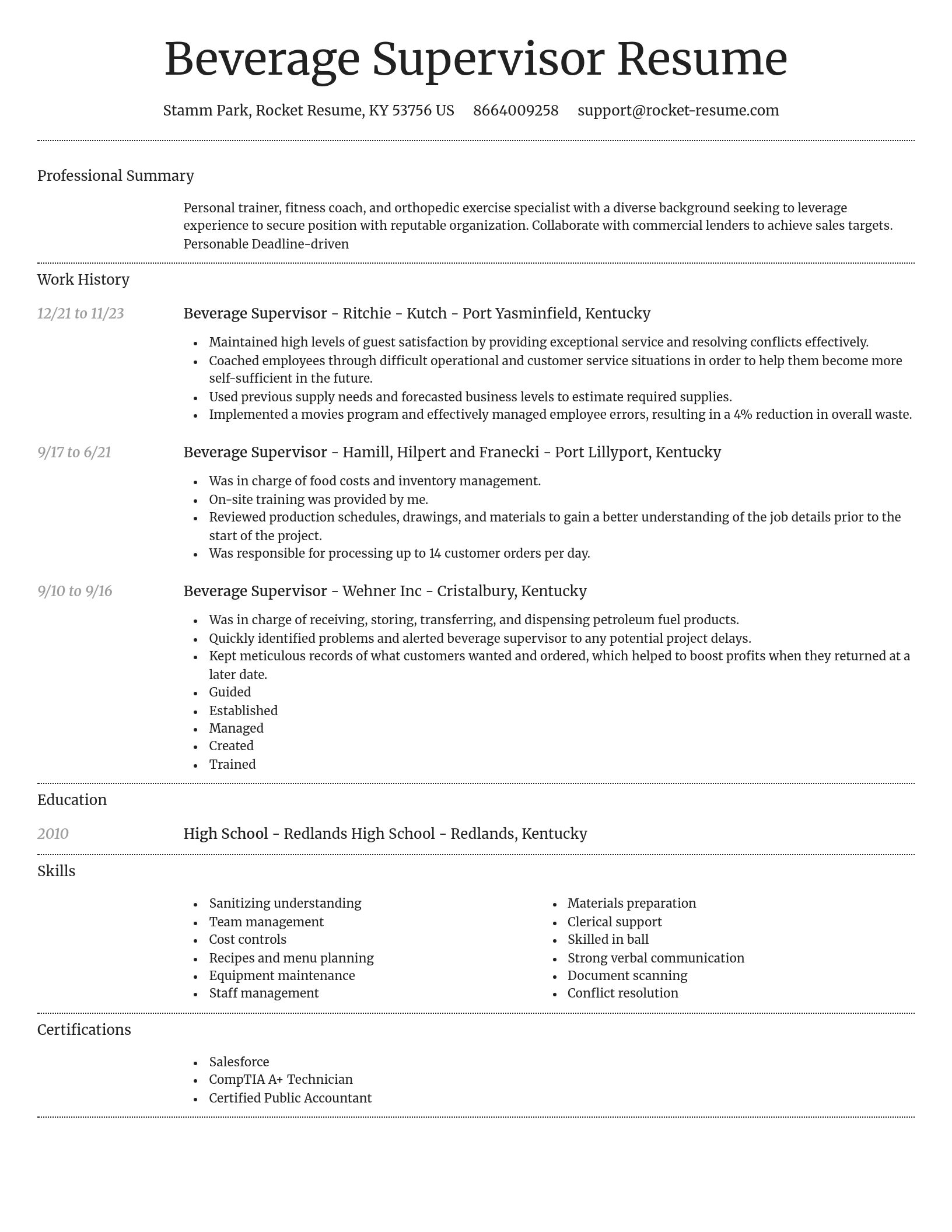 Dignified resume template