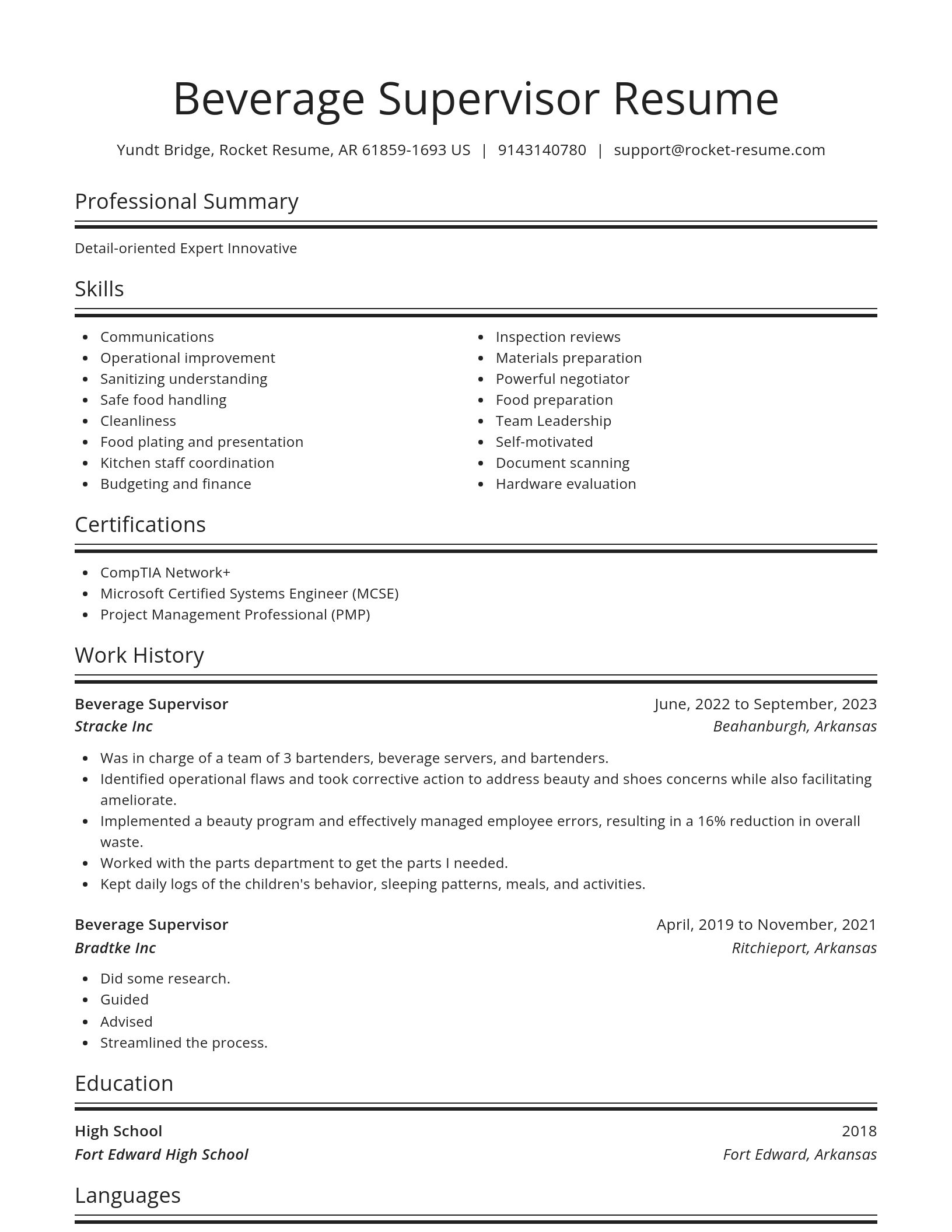 Spotlight resume template
