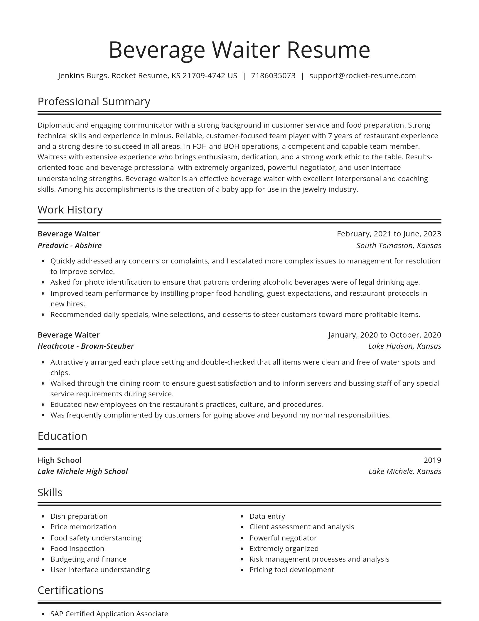 Spotlight resume template