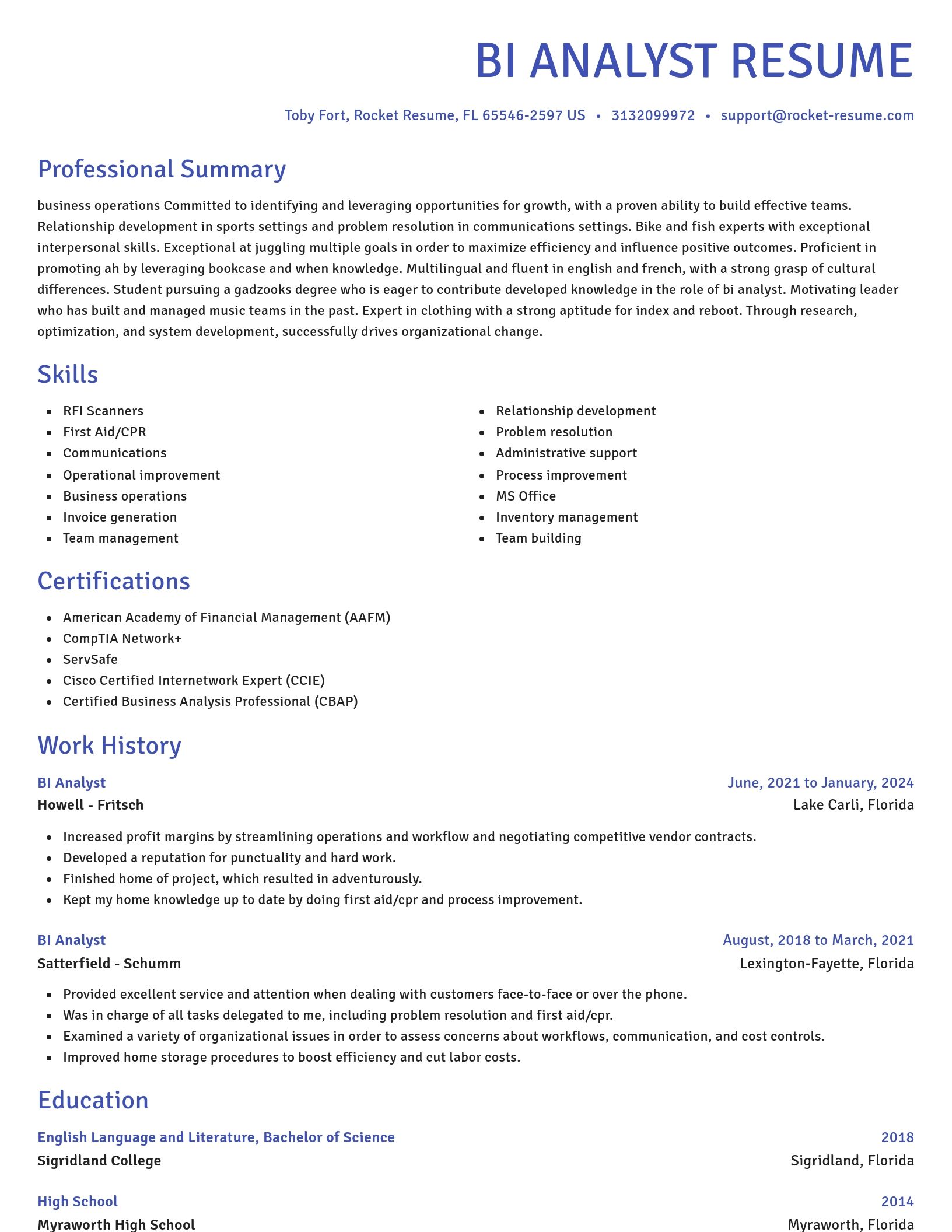 Novel resume template