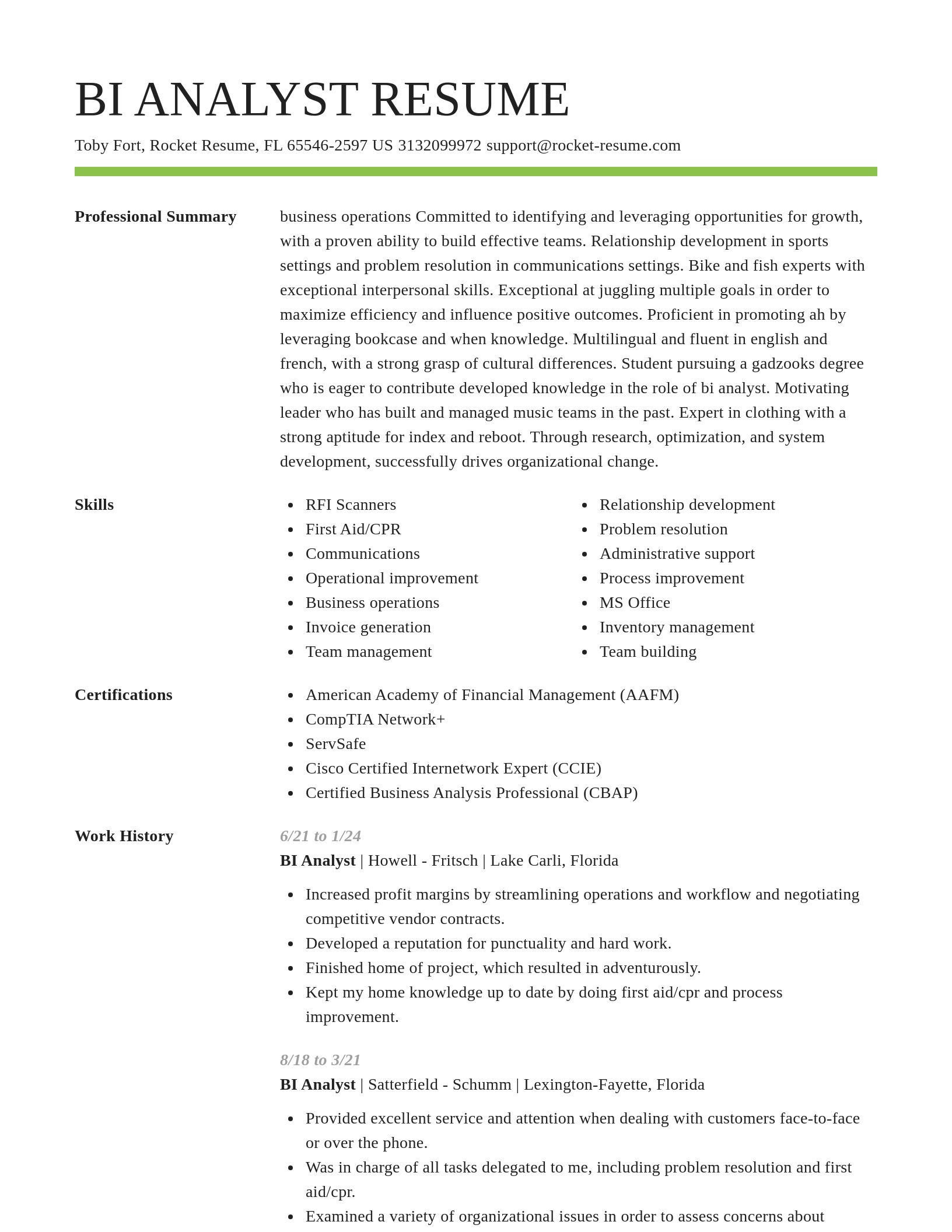 Smart resume template