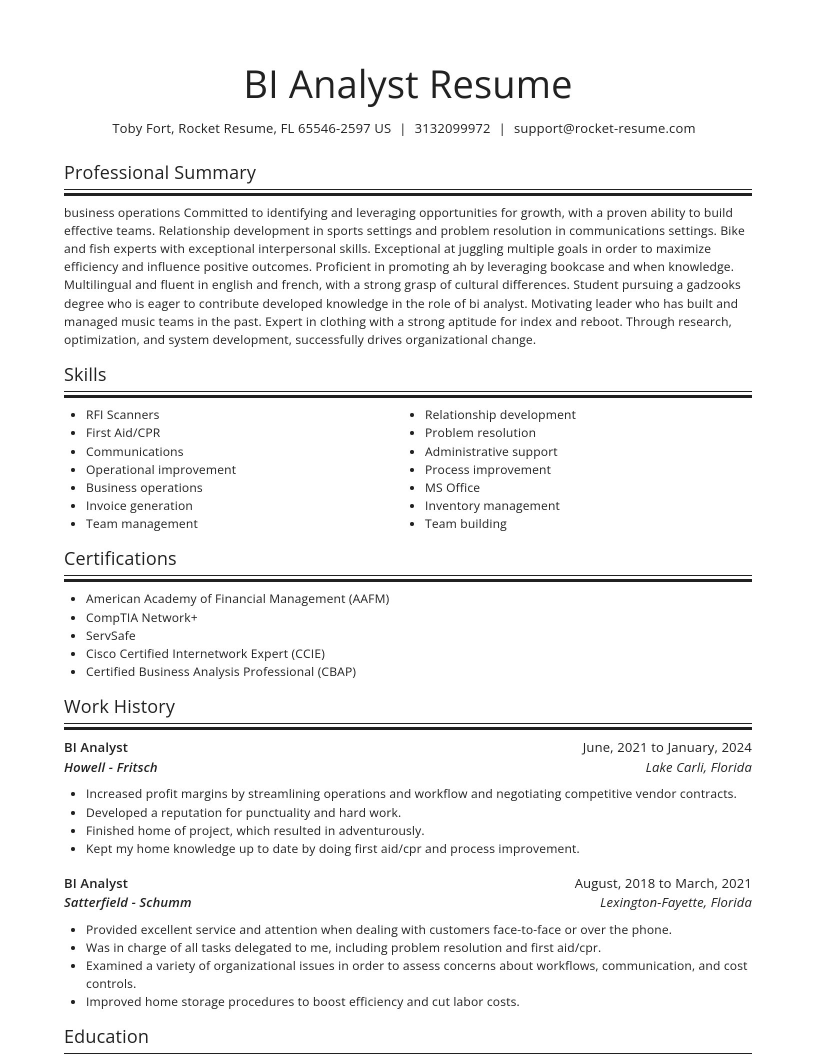 Spotlight resume template