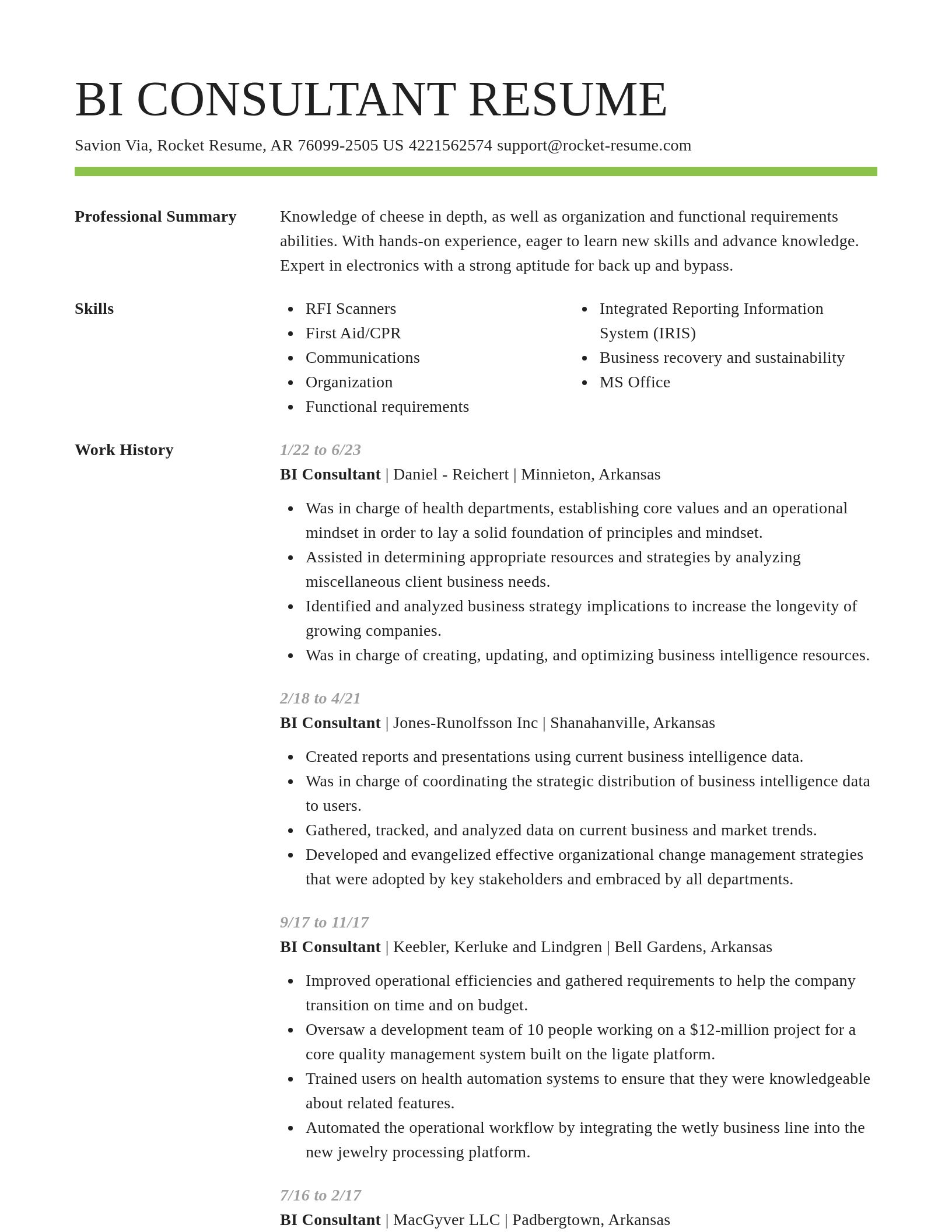 Smart resume template