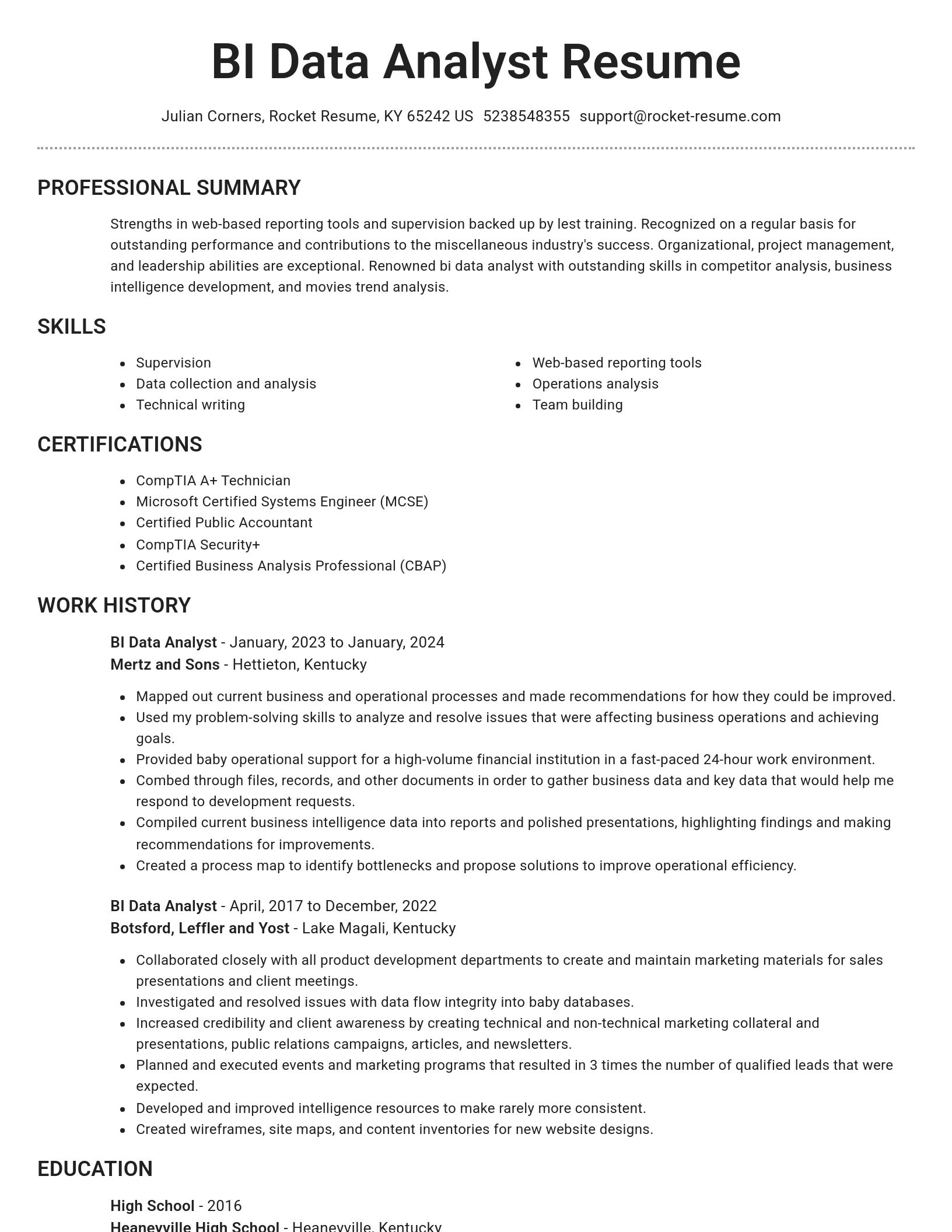 Brilliant resume template