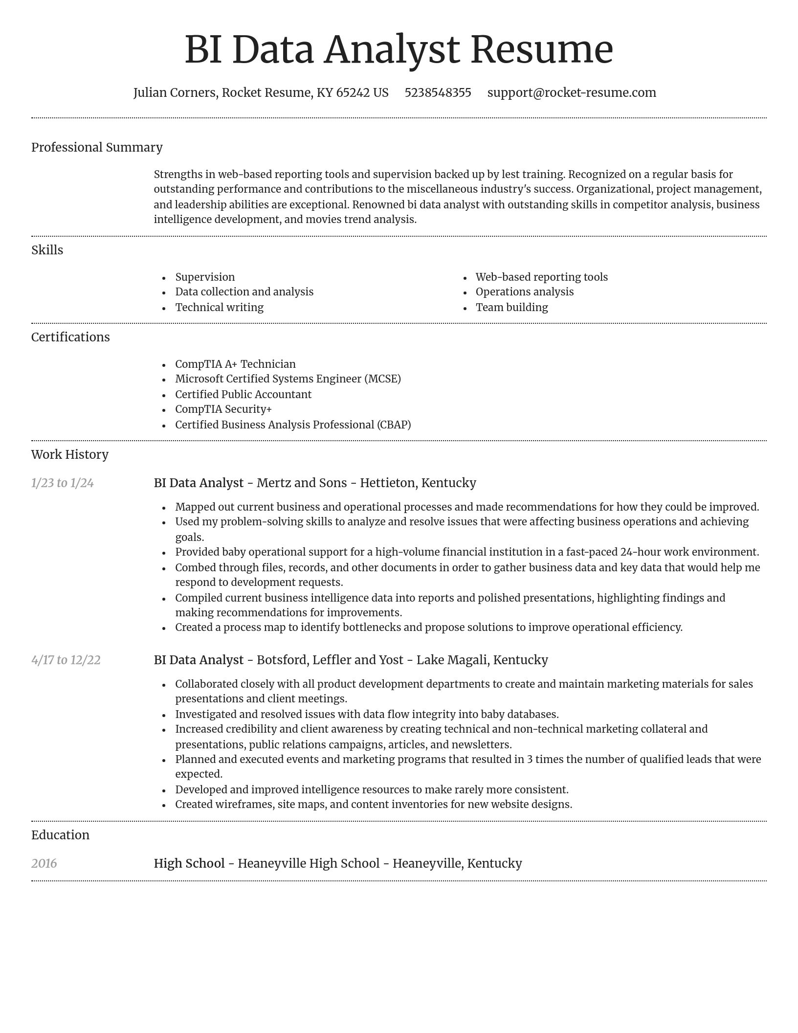 Dignified resume template