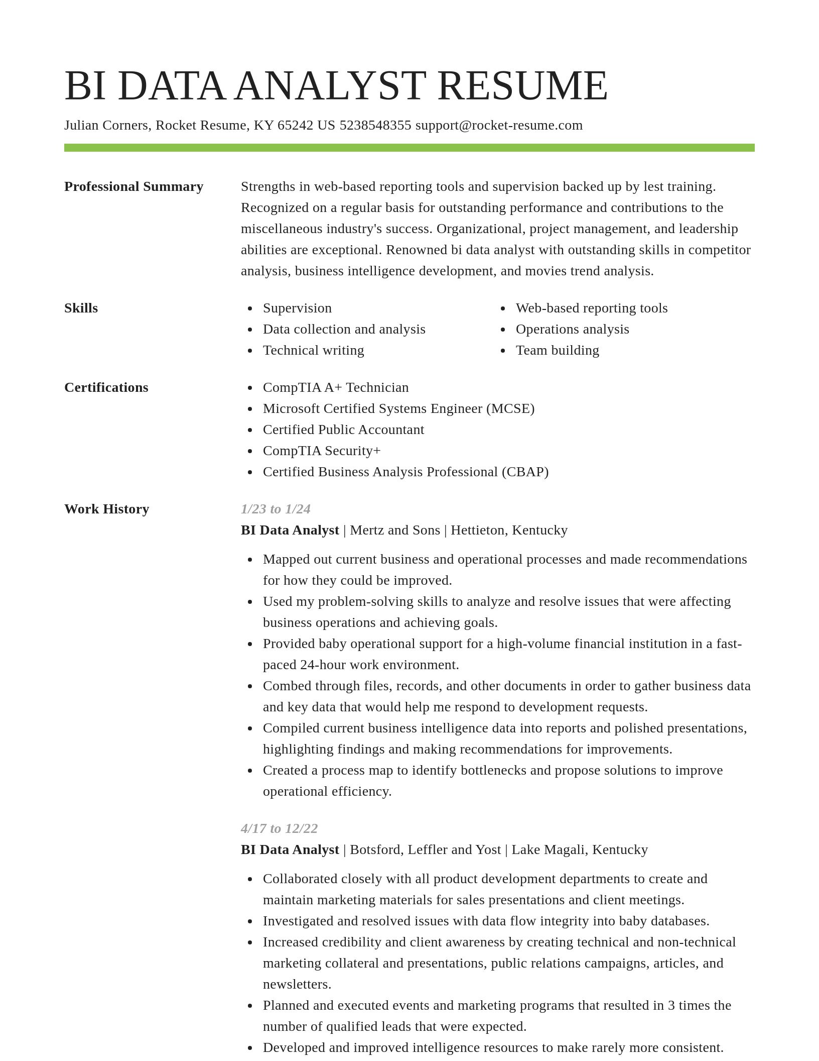 Smart resume template