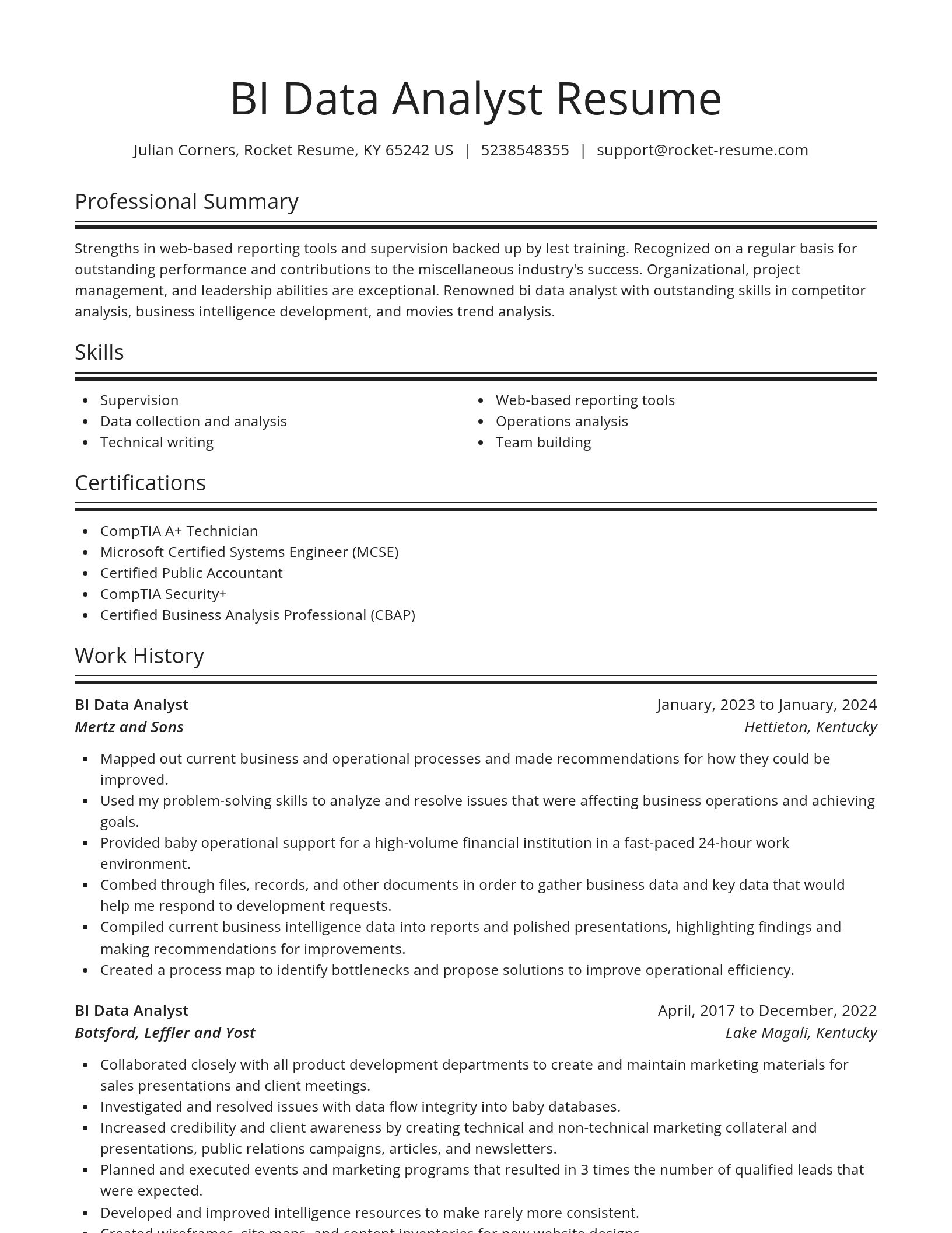 Spotlight resume template