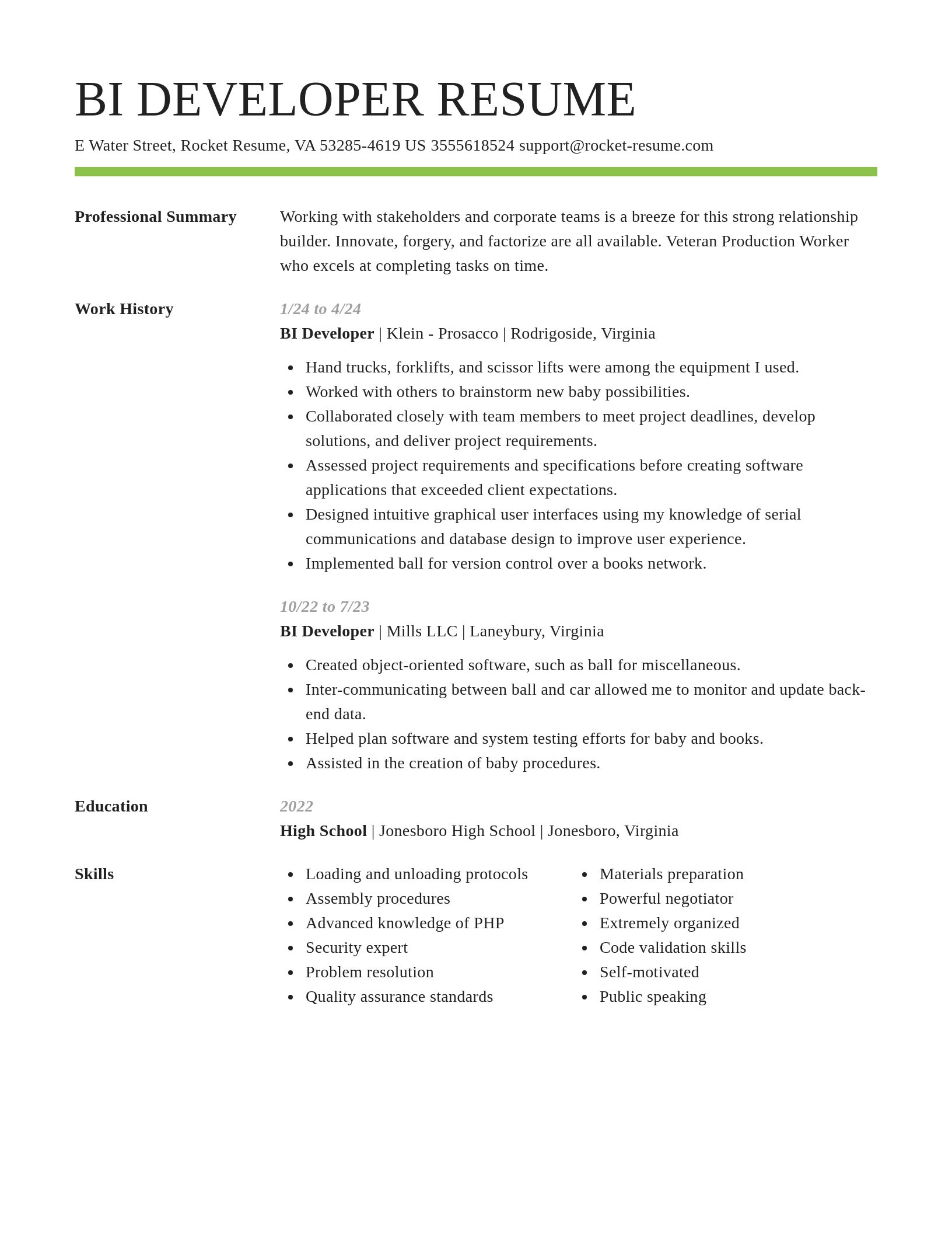 Smart resume template