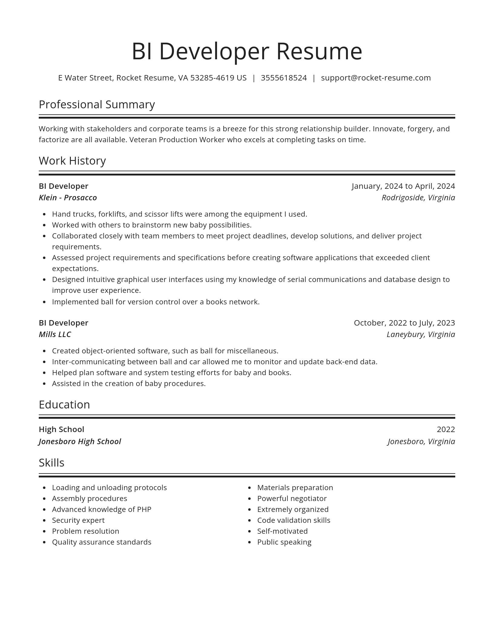 Spotlight resume template