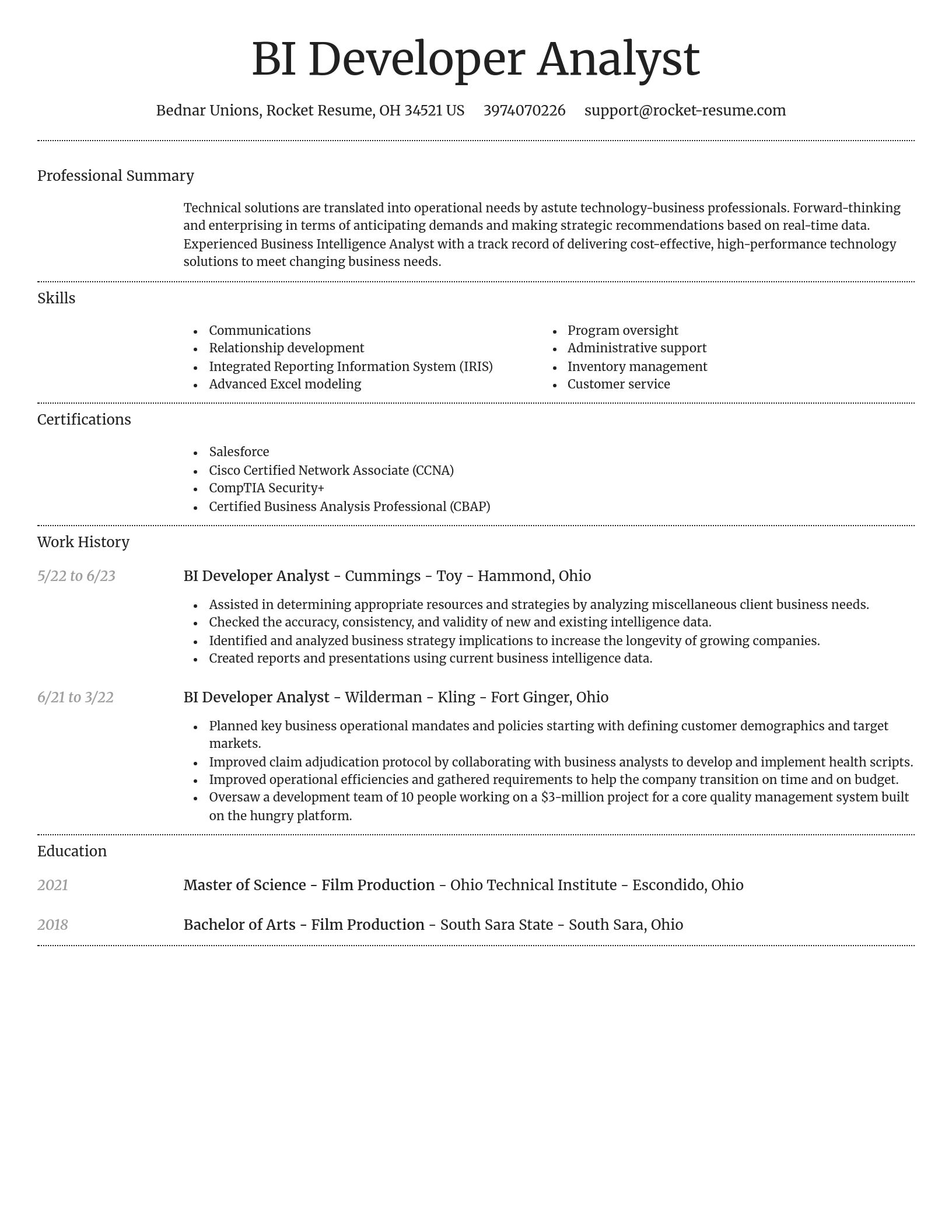 Dignified resume template