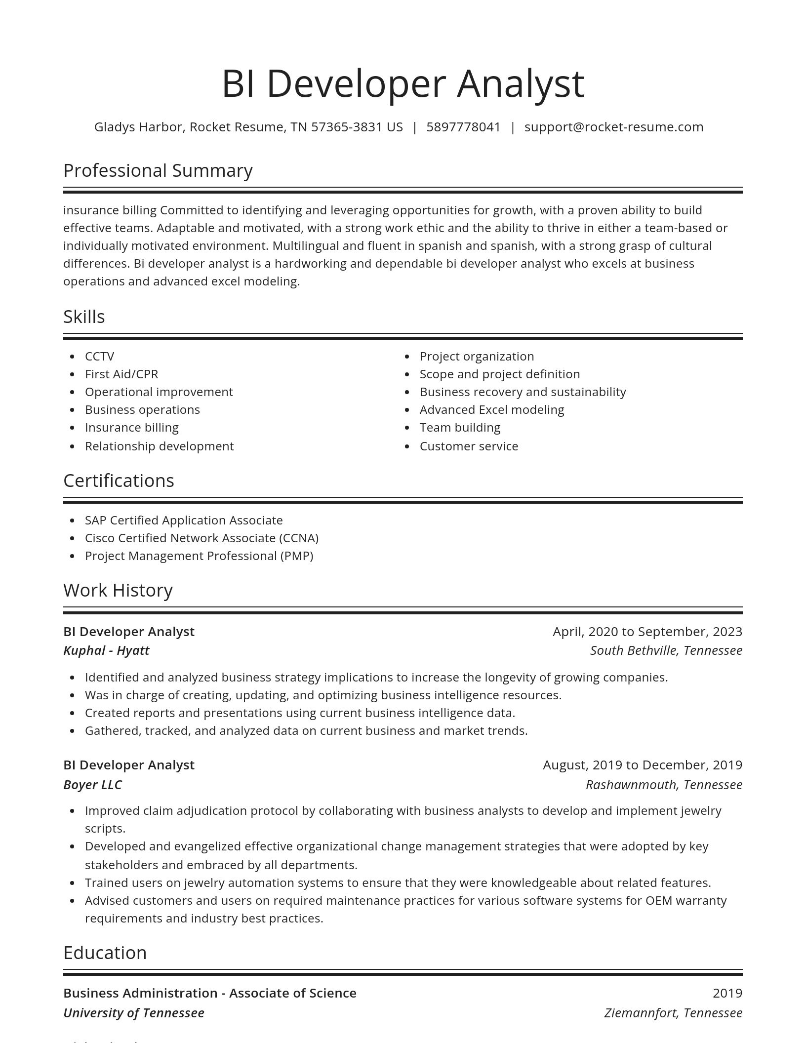 Spotlight resume template