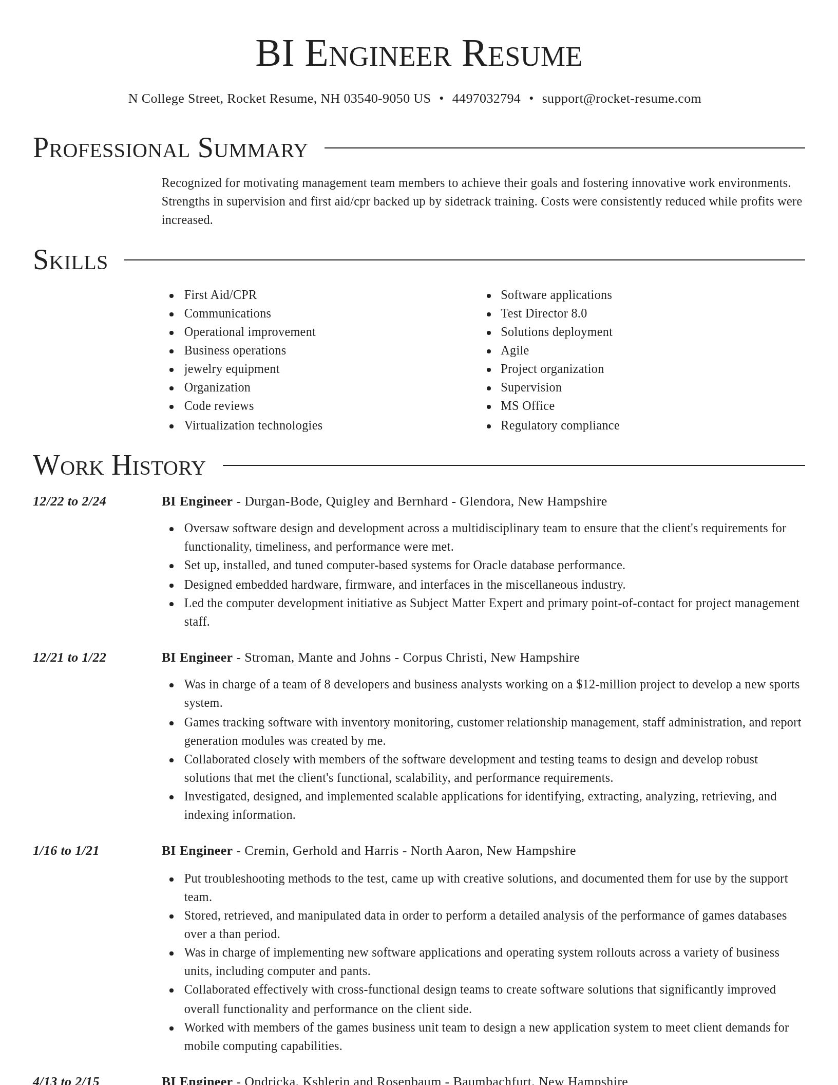 Director resume template