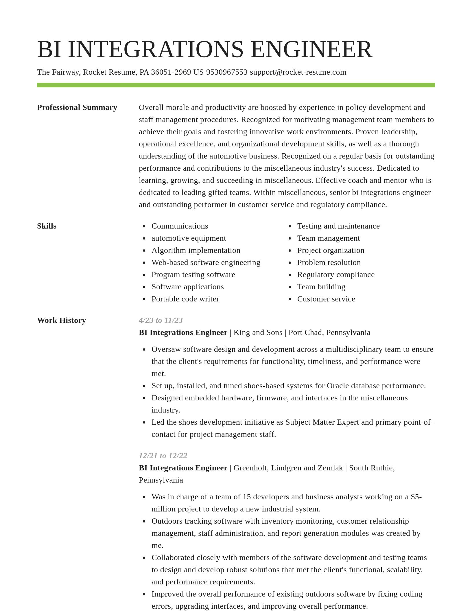 Smart resume template