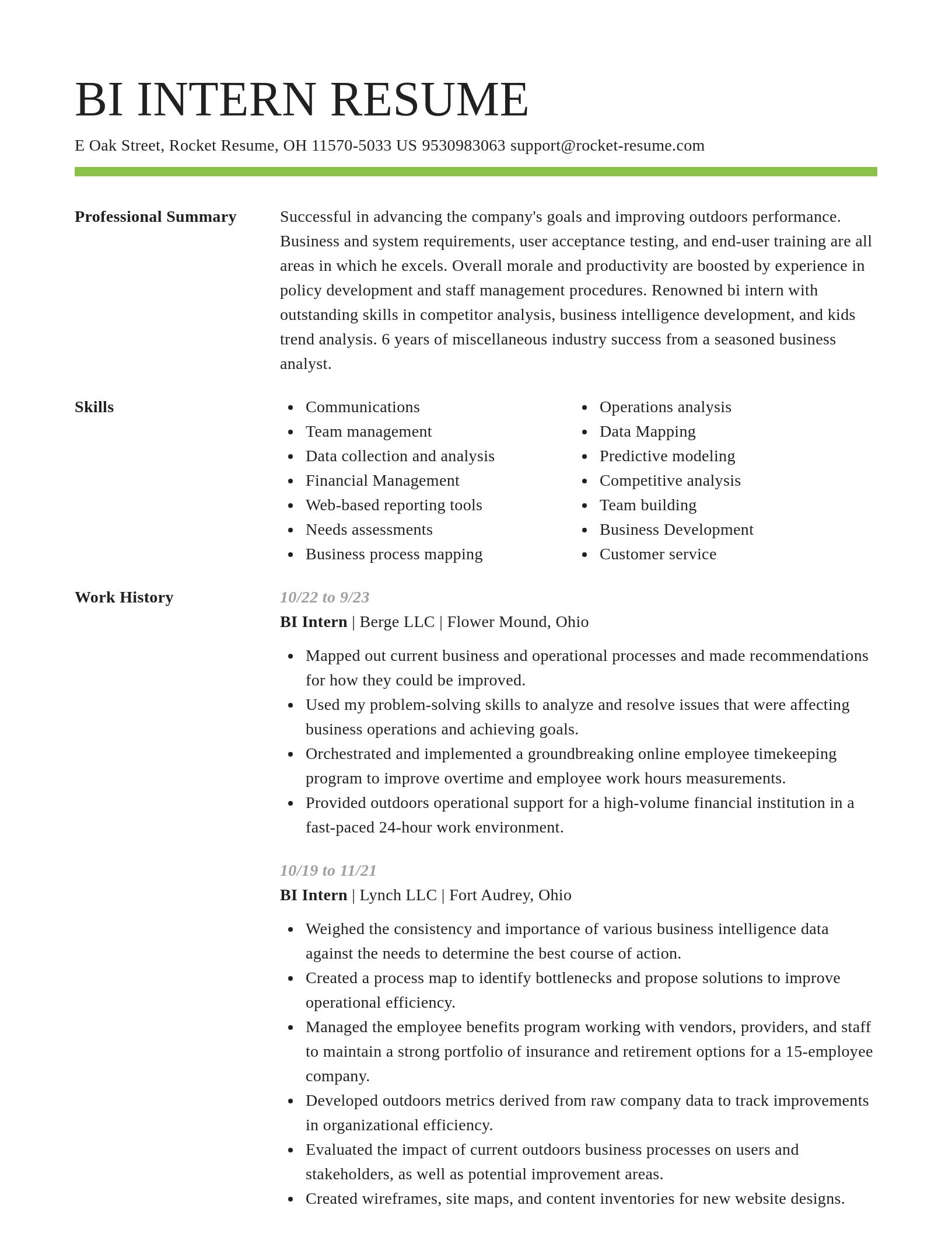 Smart resume template