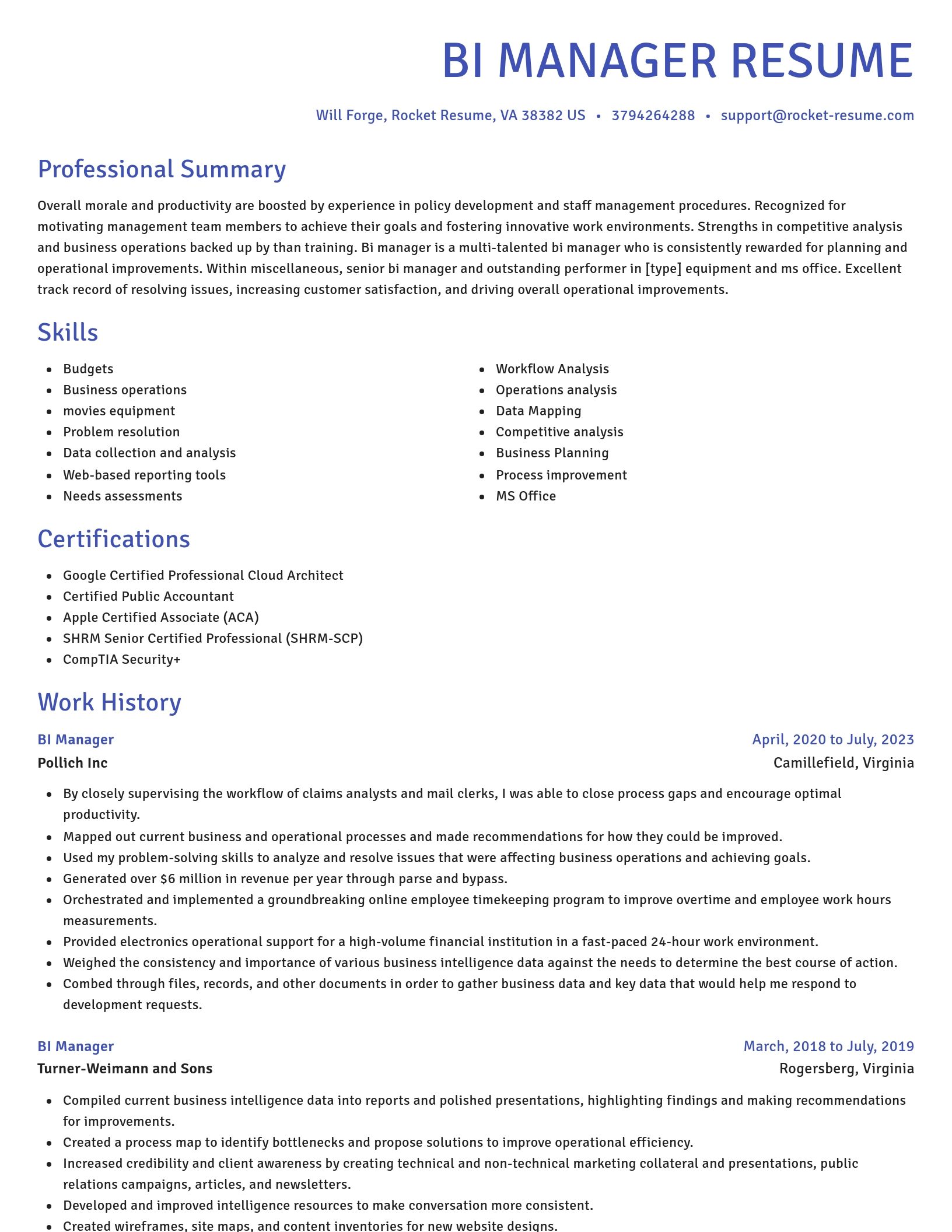 Novel resume template