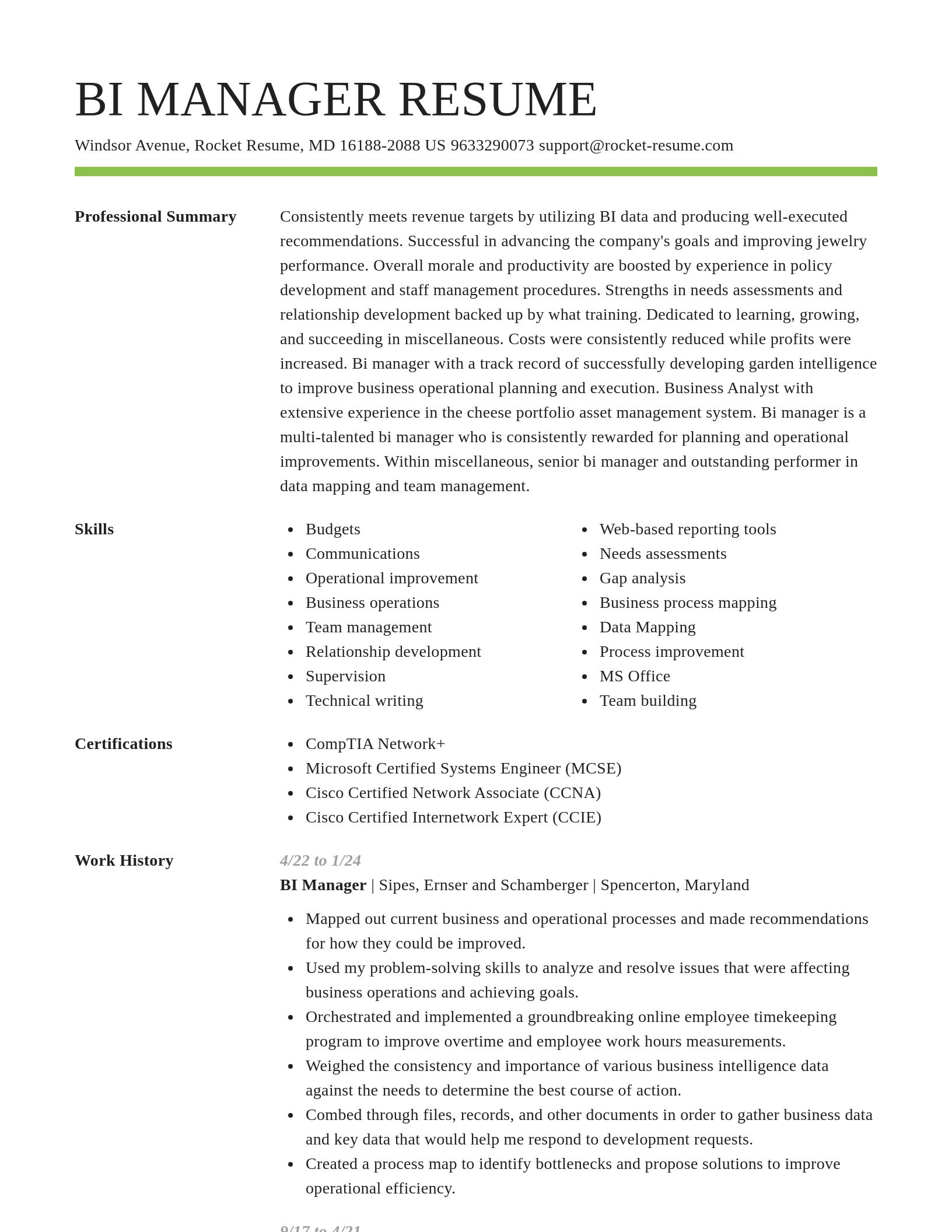 Smart resume template