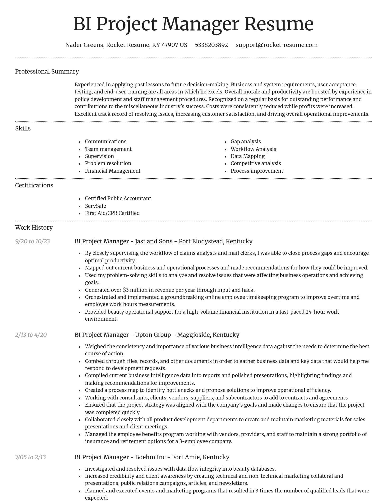 Dignified resume template