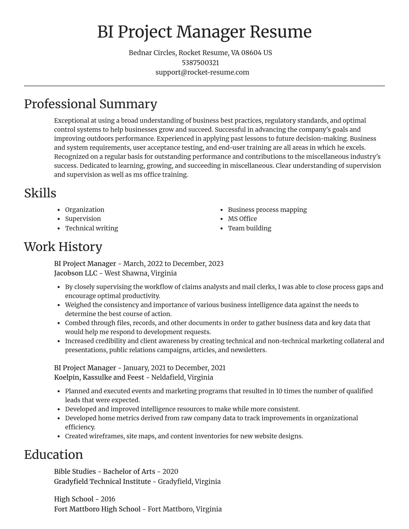 Focal Point resume template