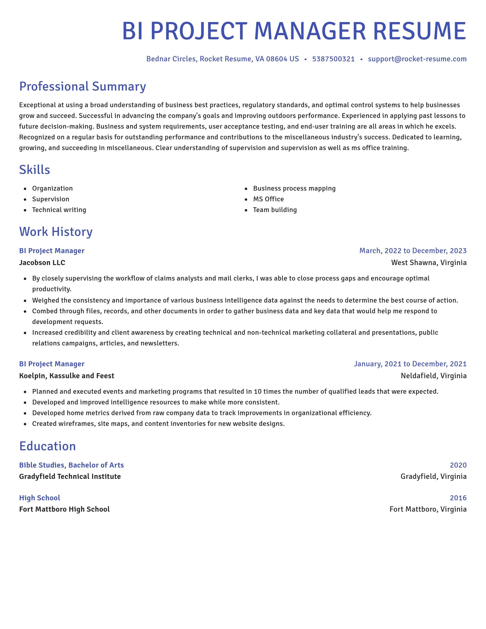Novel resume template