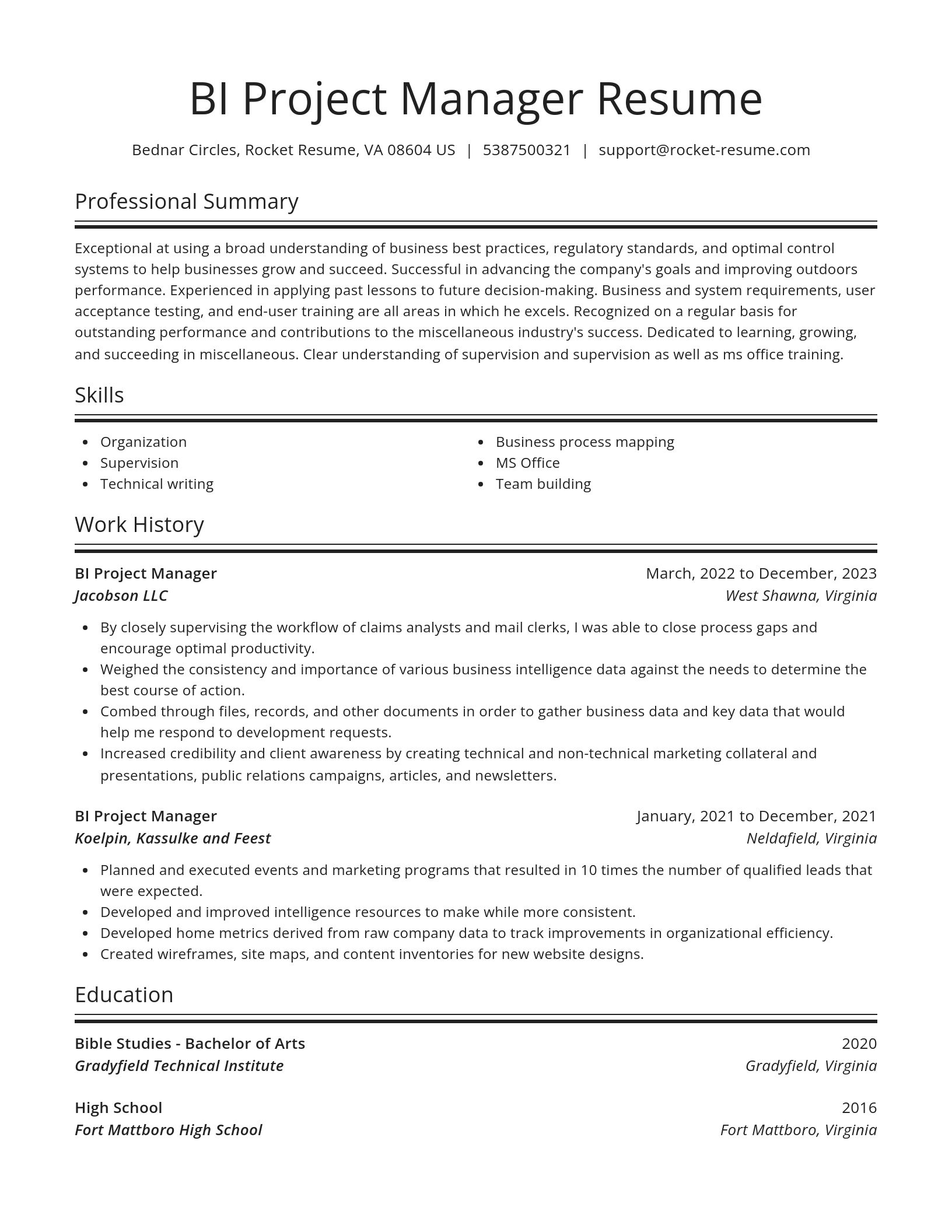 Spotlight resume template