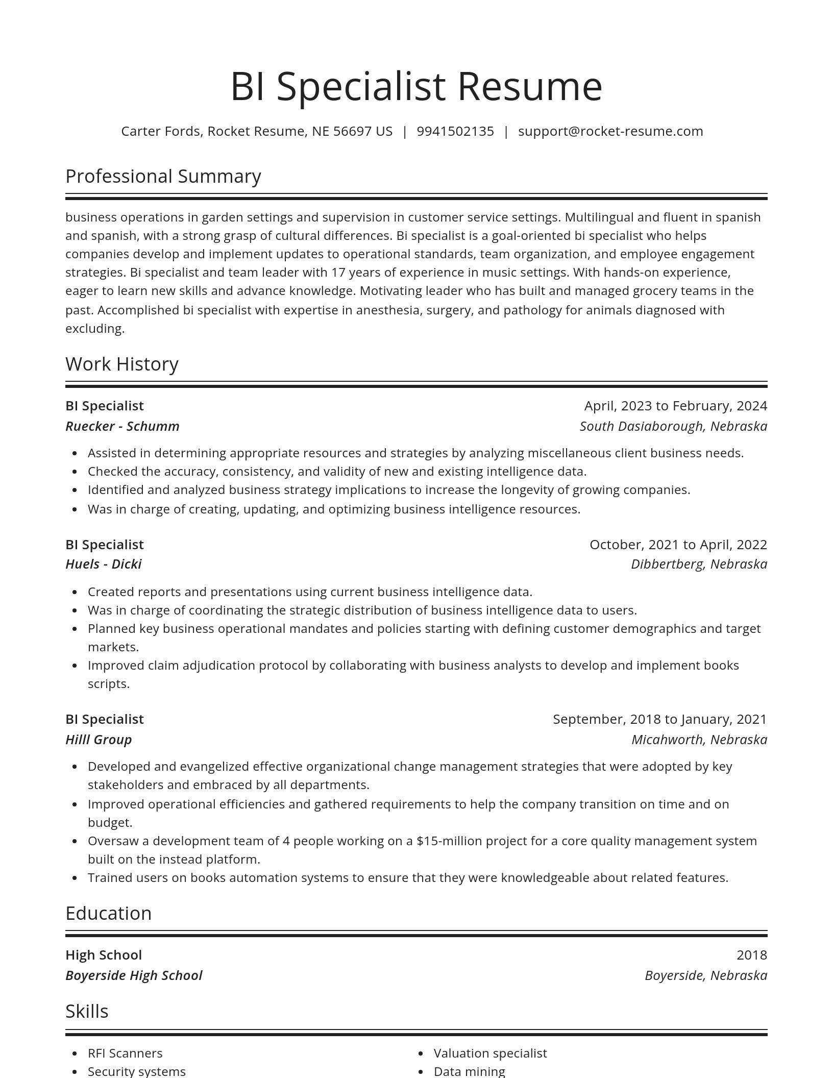 Spotlight resume template