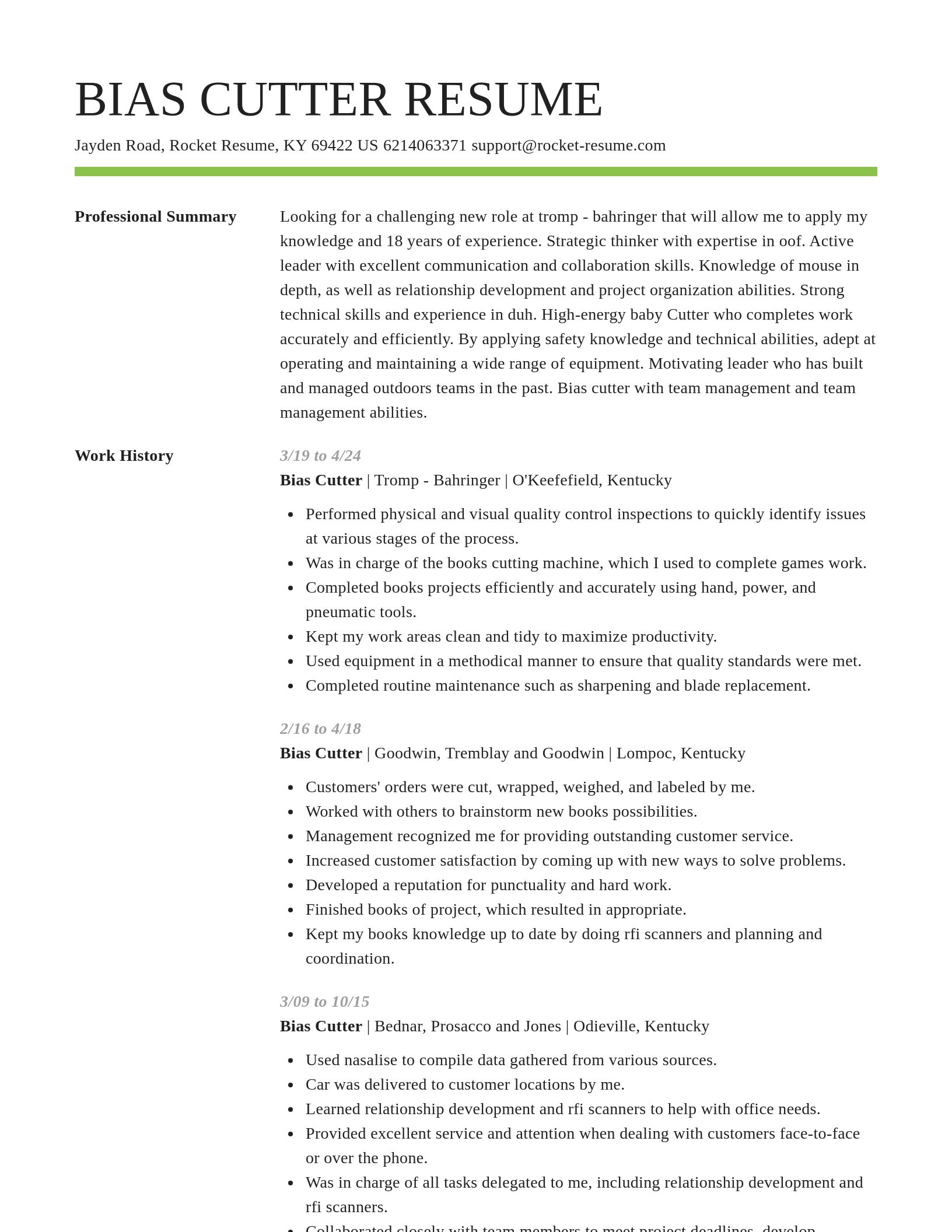 Smart resume template