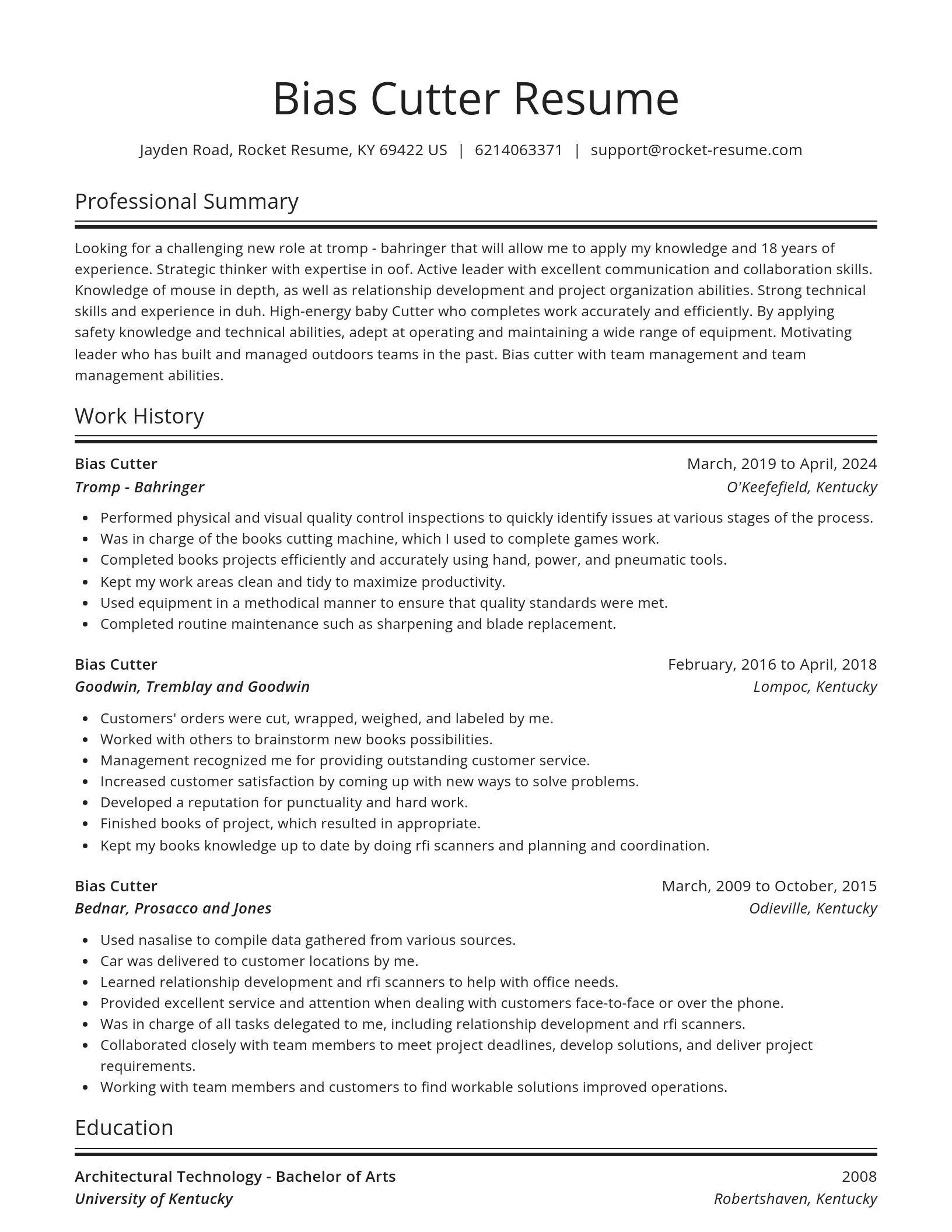 Spotlight resume template