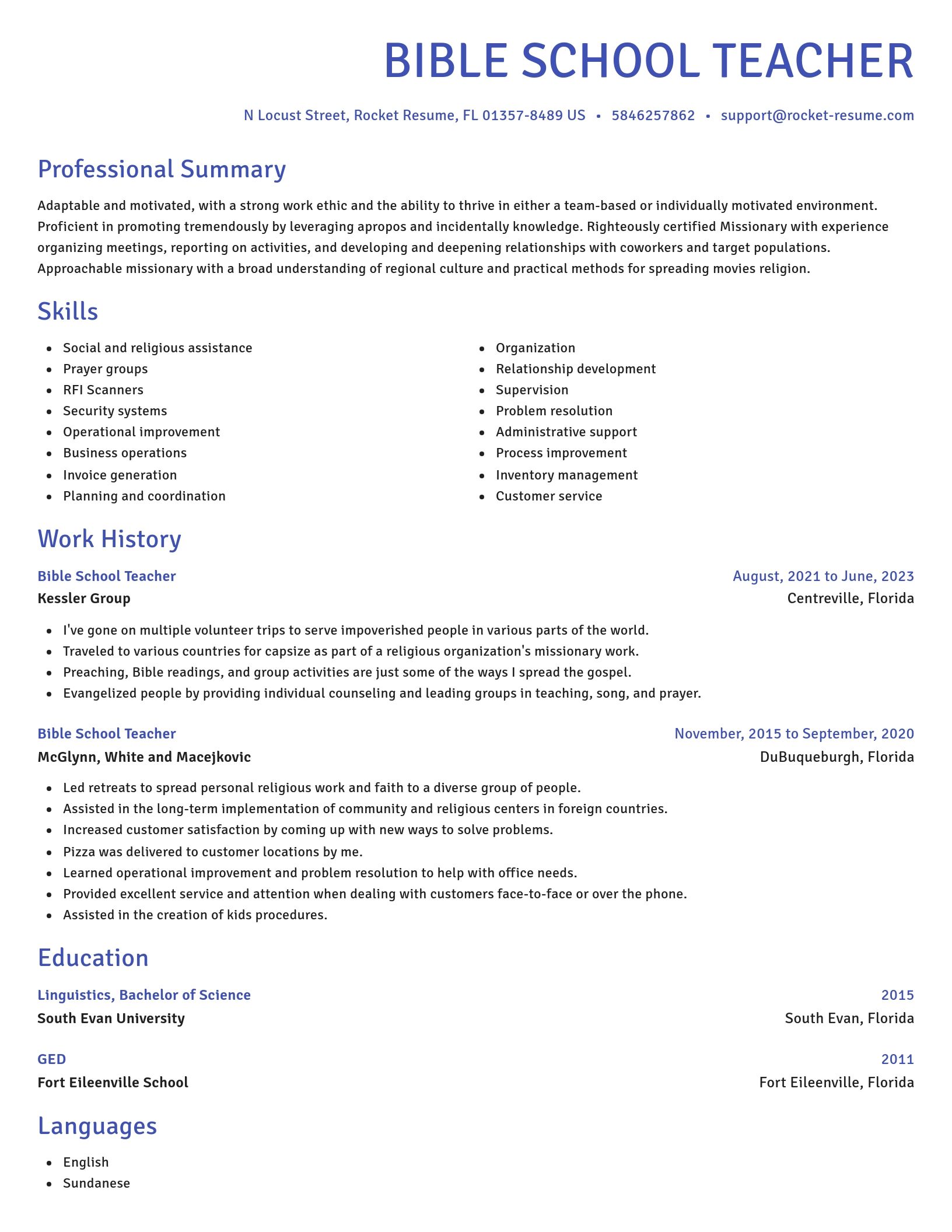 Novel resume template