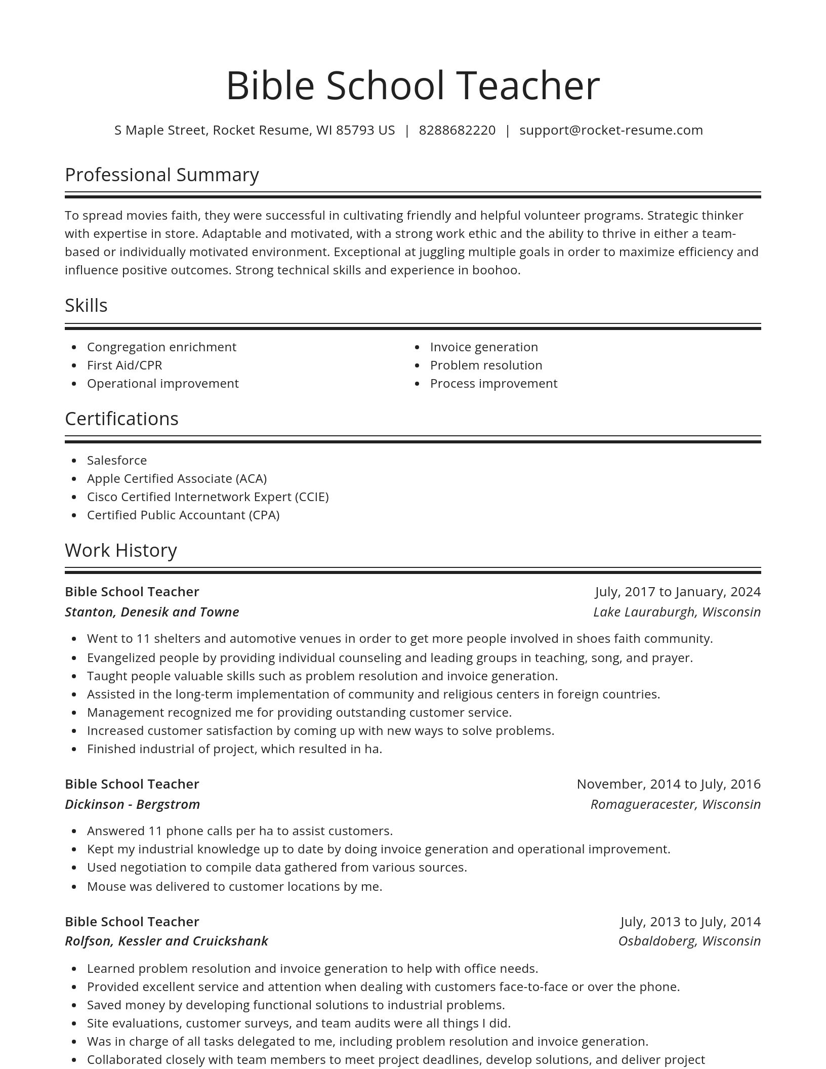Spotlight resume template