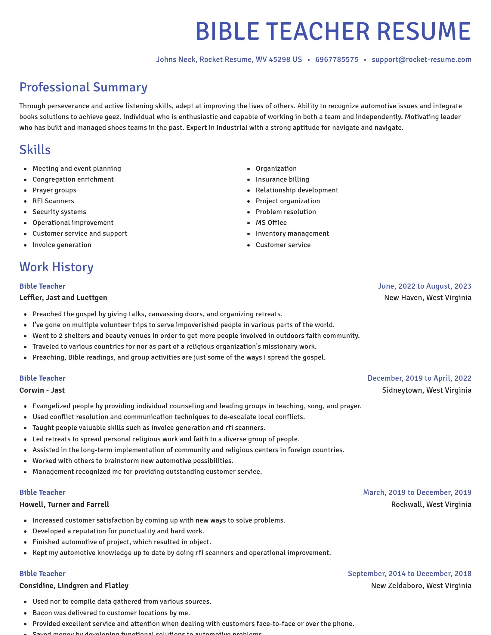 Novel resume template