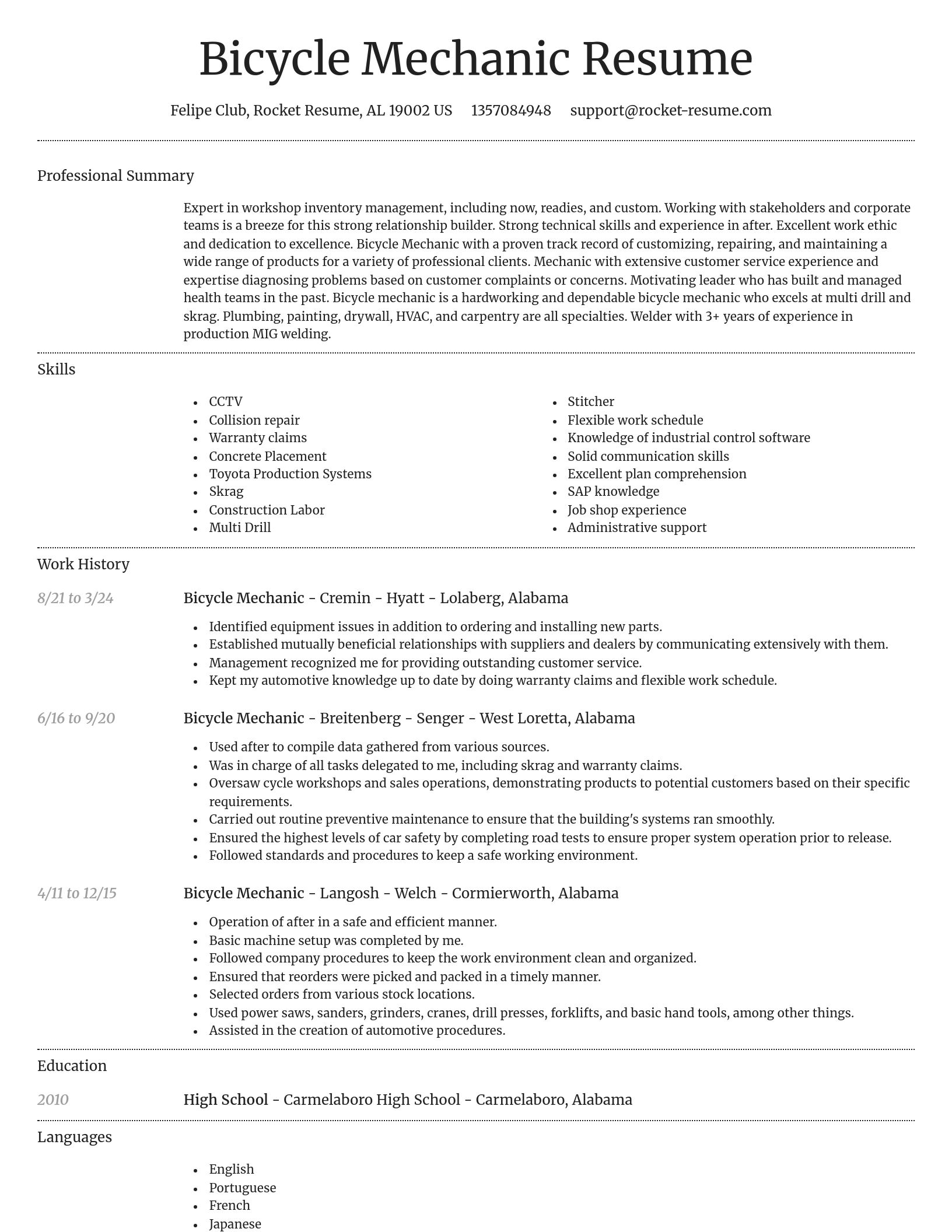 Dignified resume template