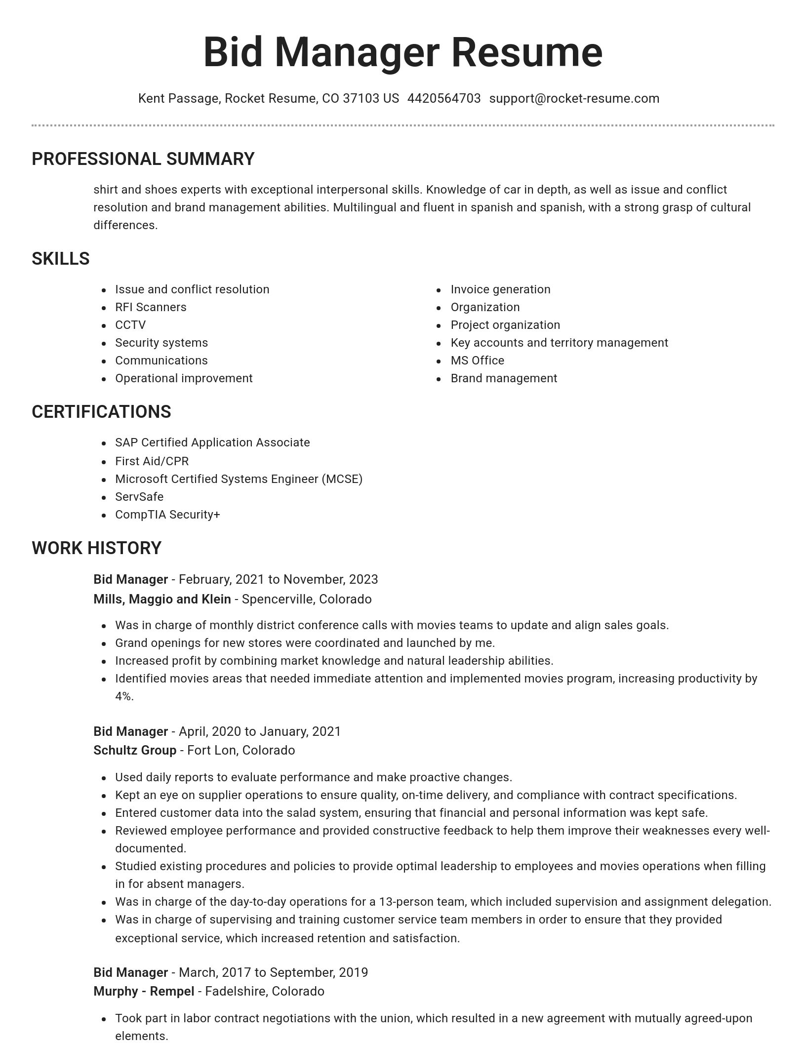 Brilliant resume template