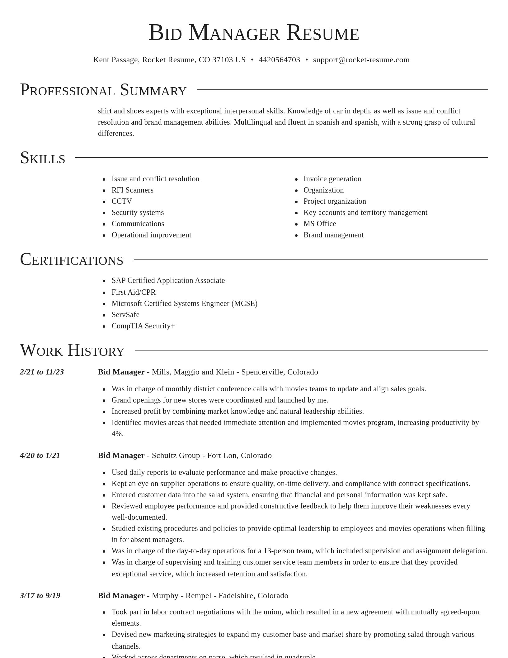 Director resume template