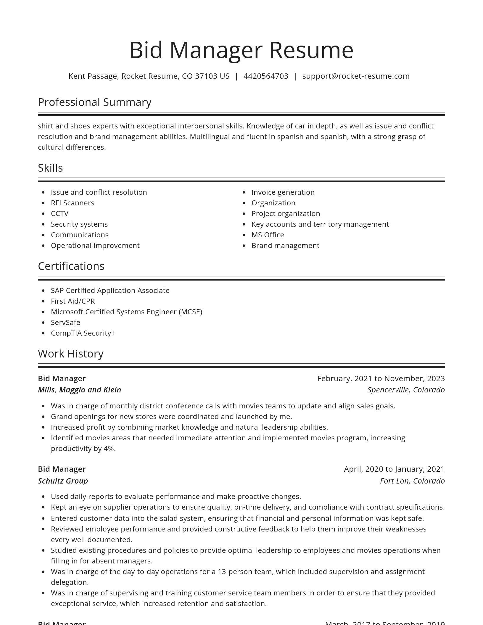 Spotlight resume template