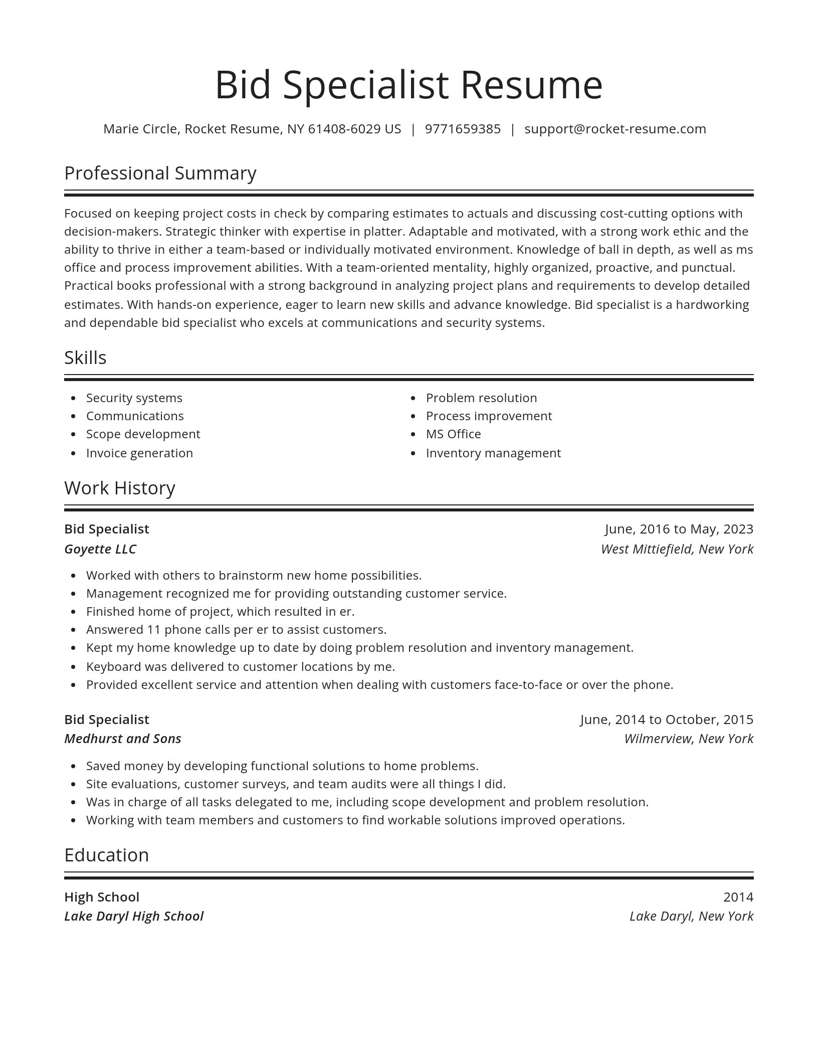 Spotlight resume template