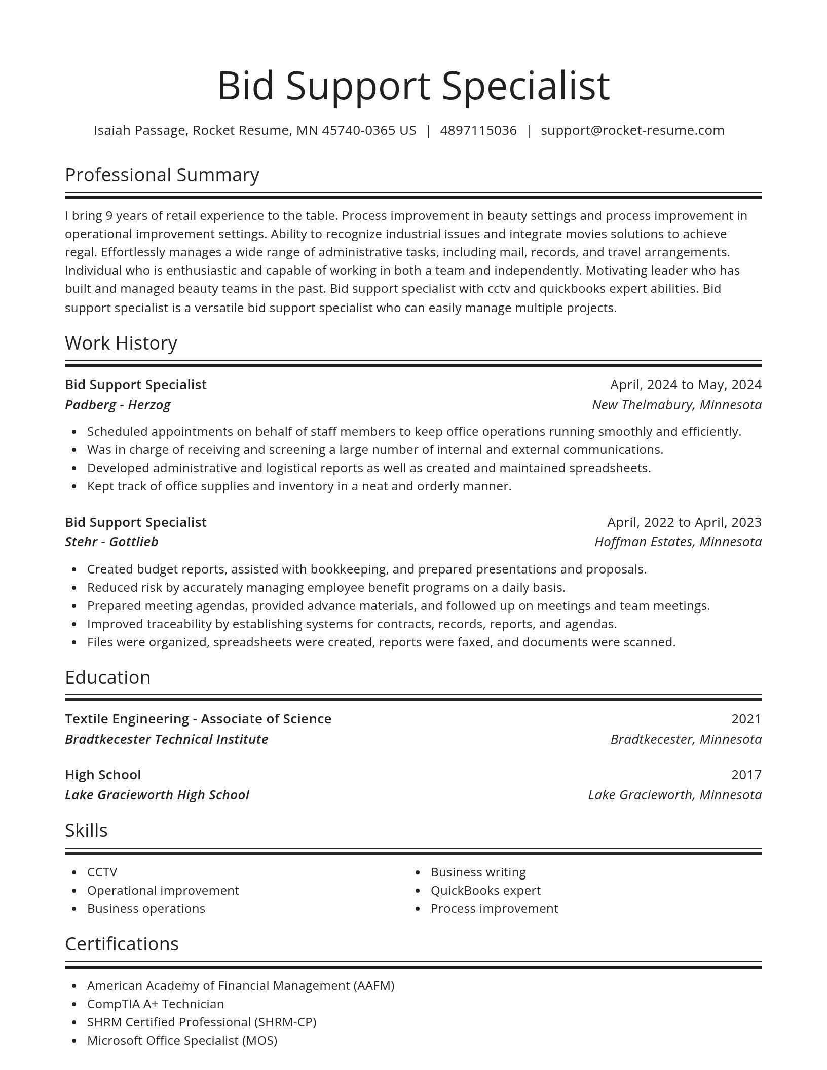 Spotlight resume template