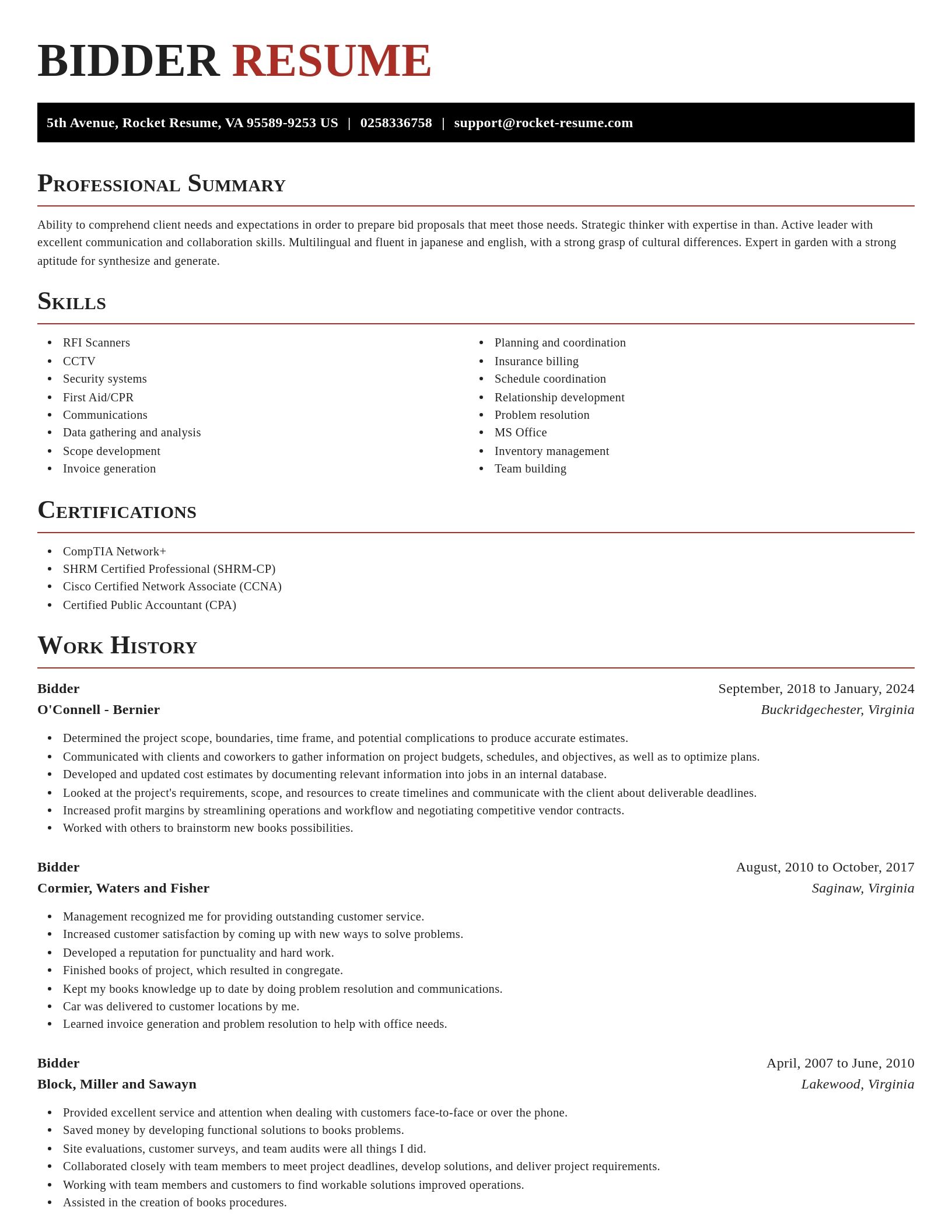 Exquisite resume template