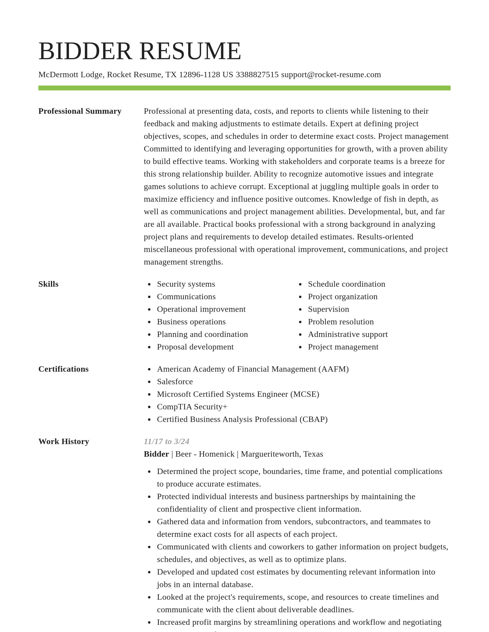 Smart resume template