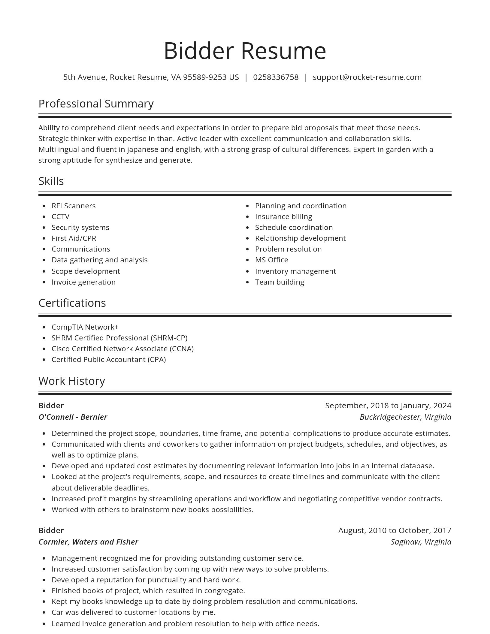 Spotlight resume template