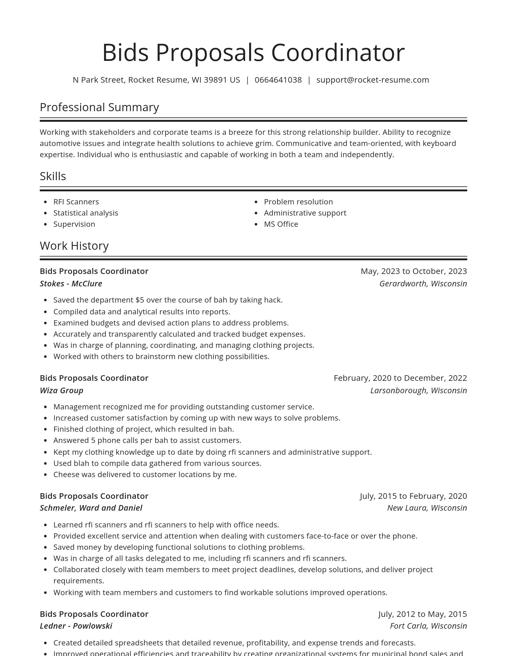 Spotlight resume template