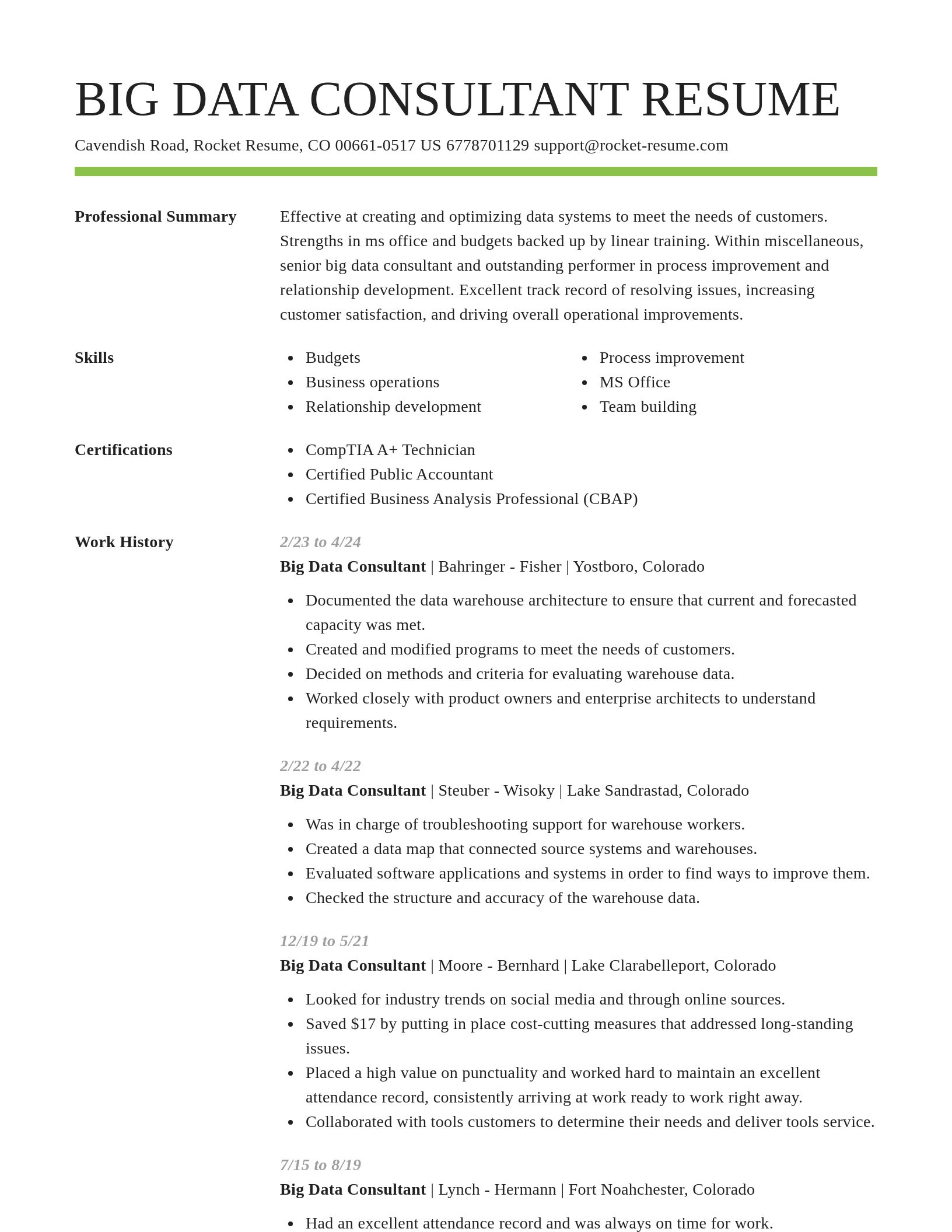 Smart resume template