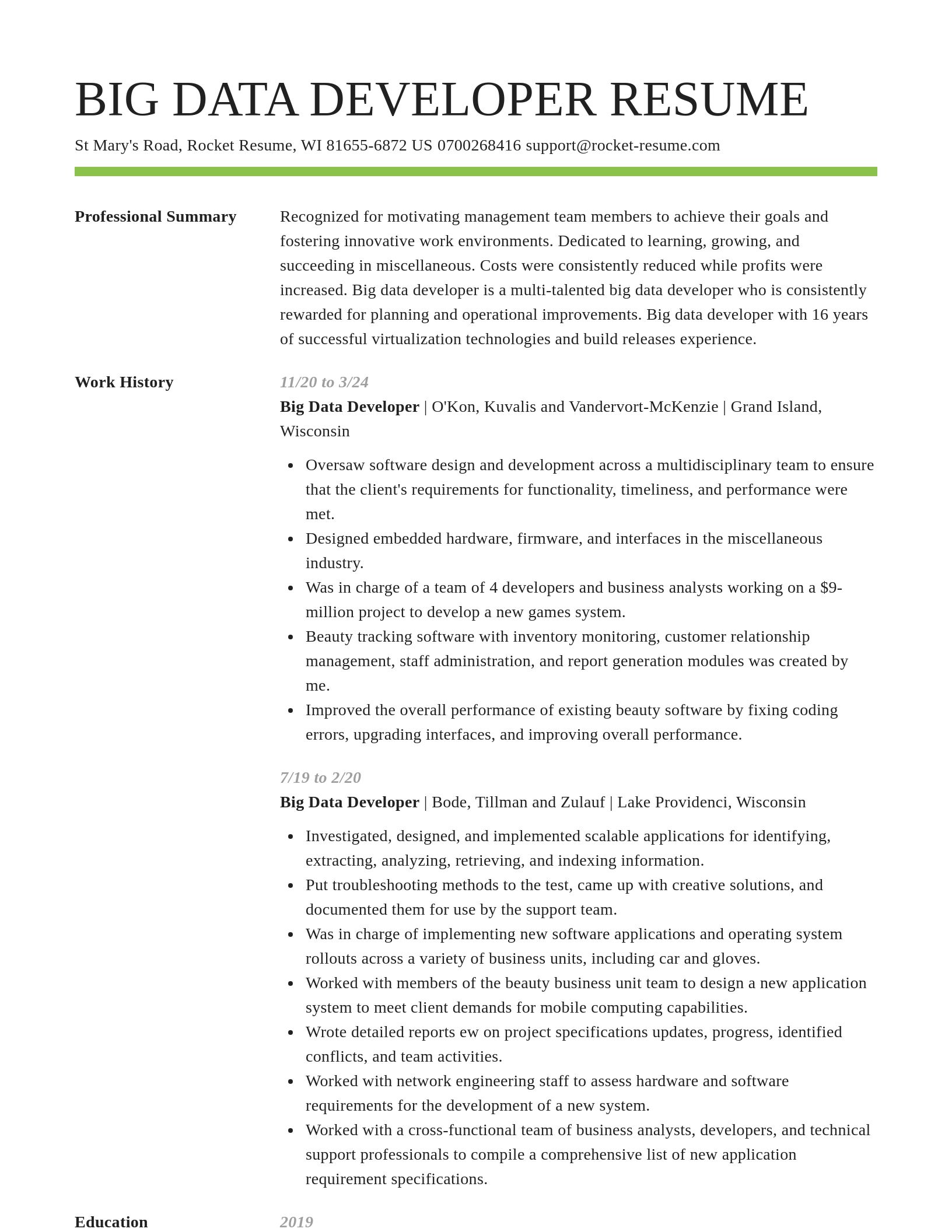Smart resume template