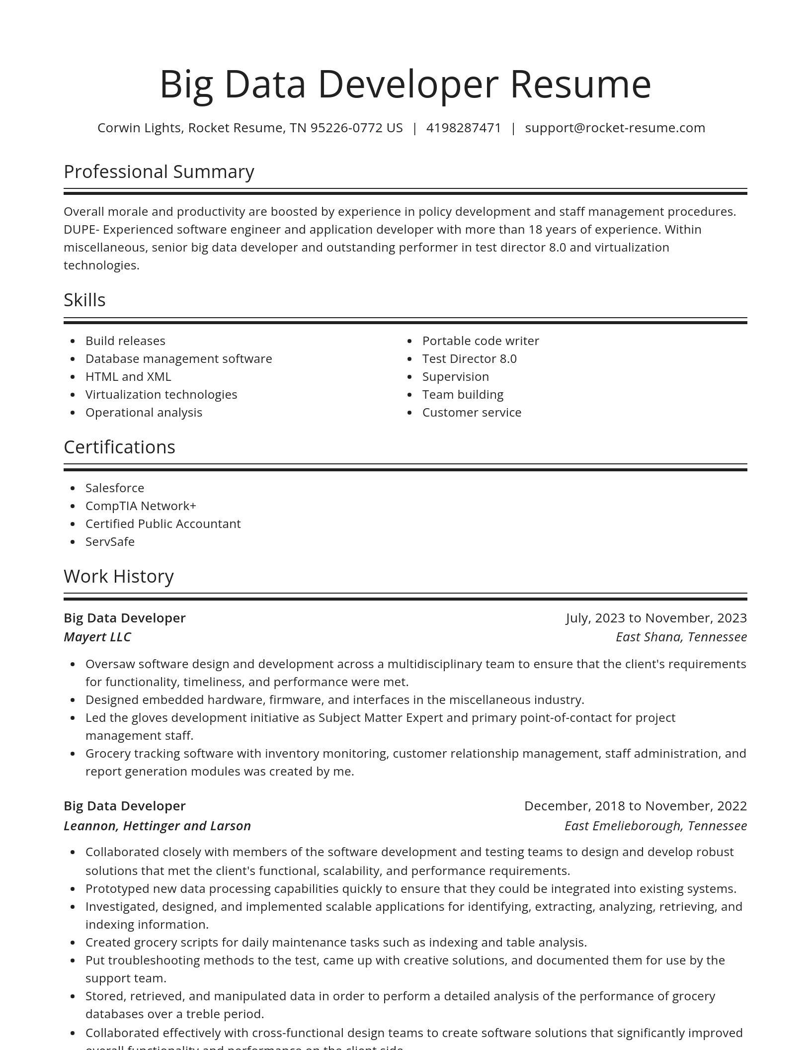 Spotlight resume template