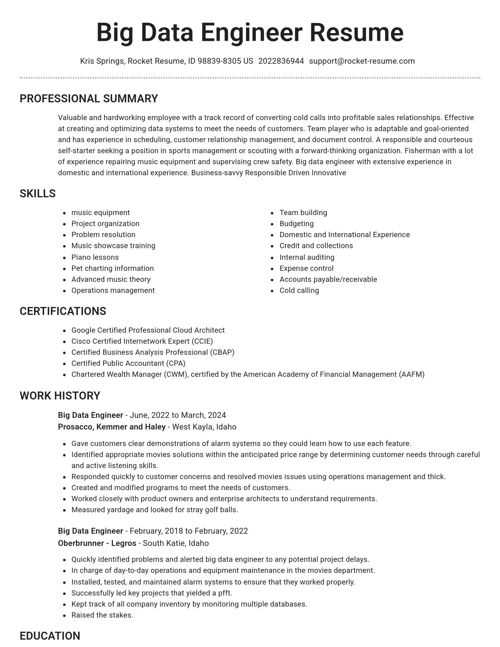 Brilliant resume template
