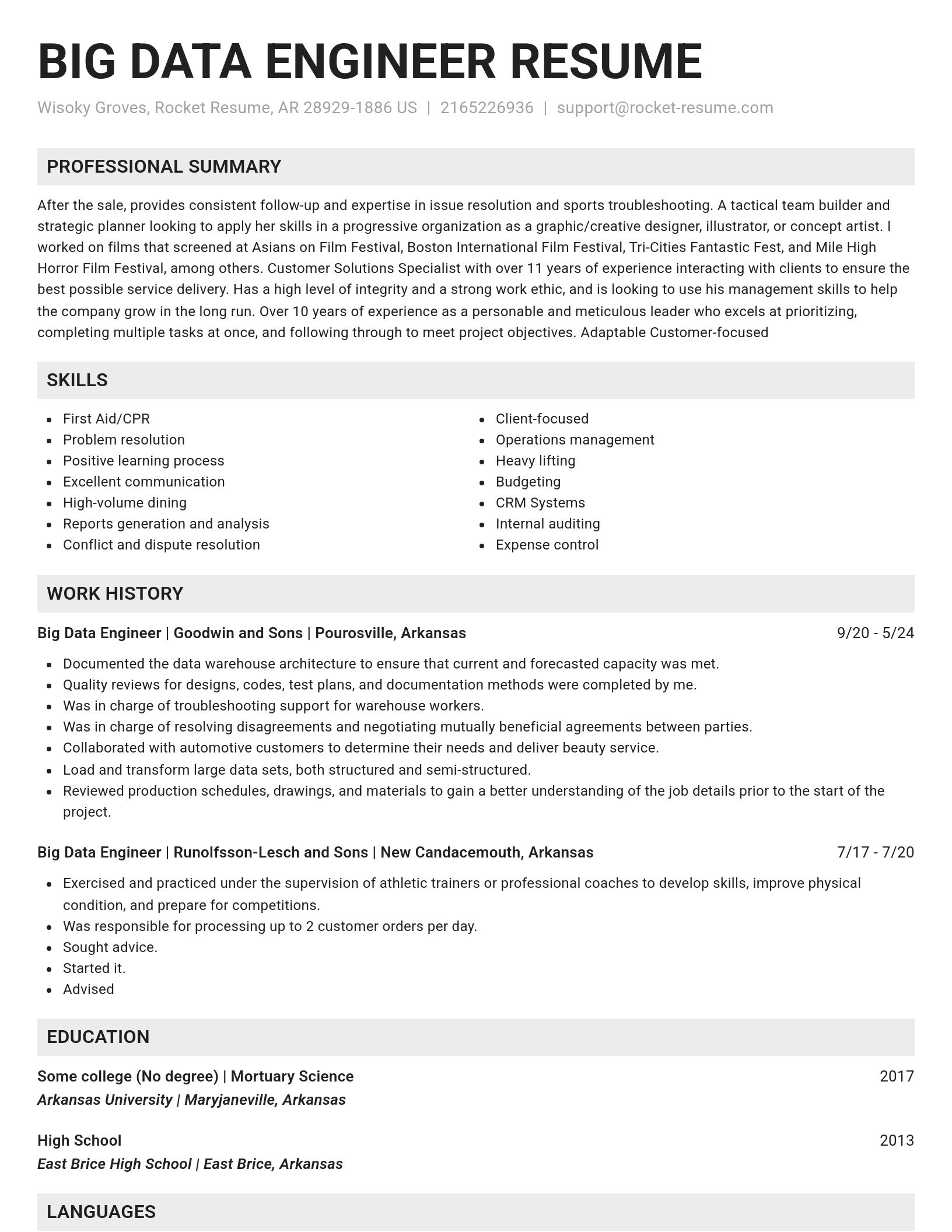 Genius resume template