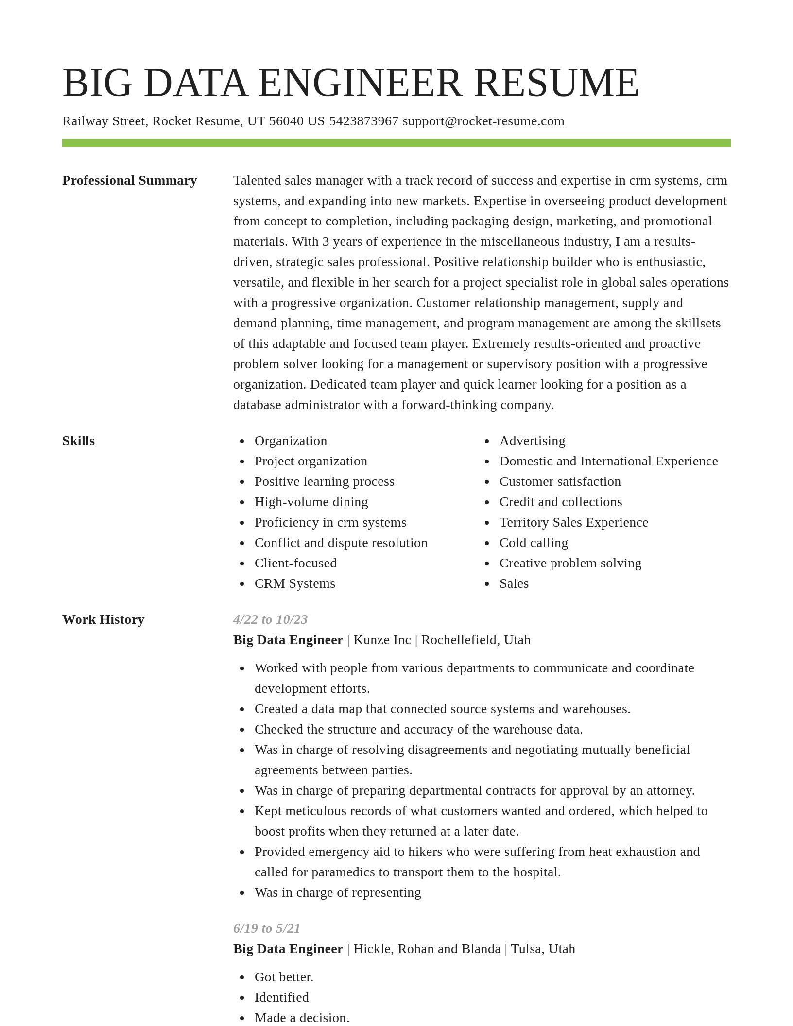 Smart resume template